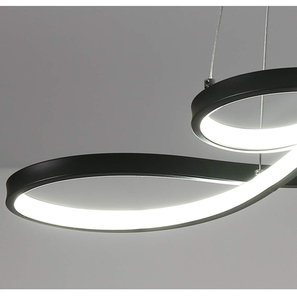 Modern LED Pendant Light - Dimmable Adjustable Chandelier Ceiling Fixture, 40W 75cm Black Hanging Lamp for Living Room, Dining Room & Kitchen Island Lighting | Perfect for Contemporary Home Decor & Restaurant Ambiance