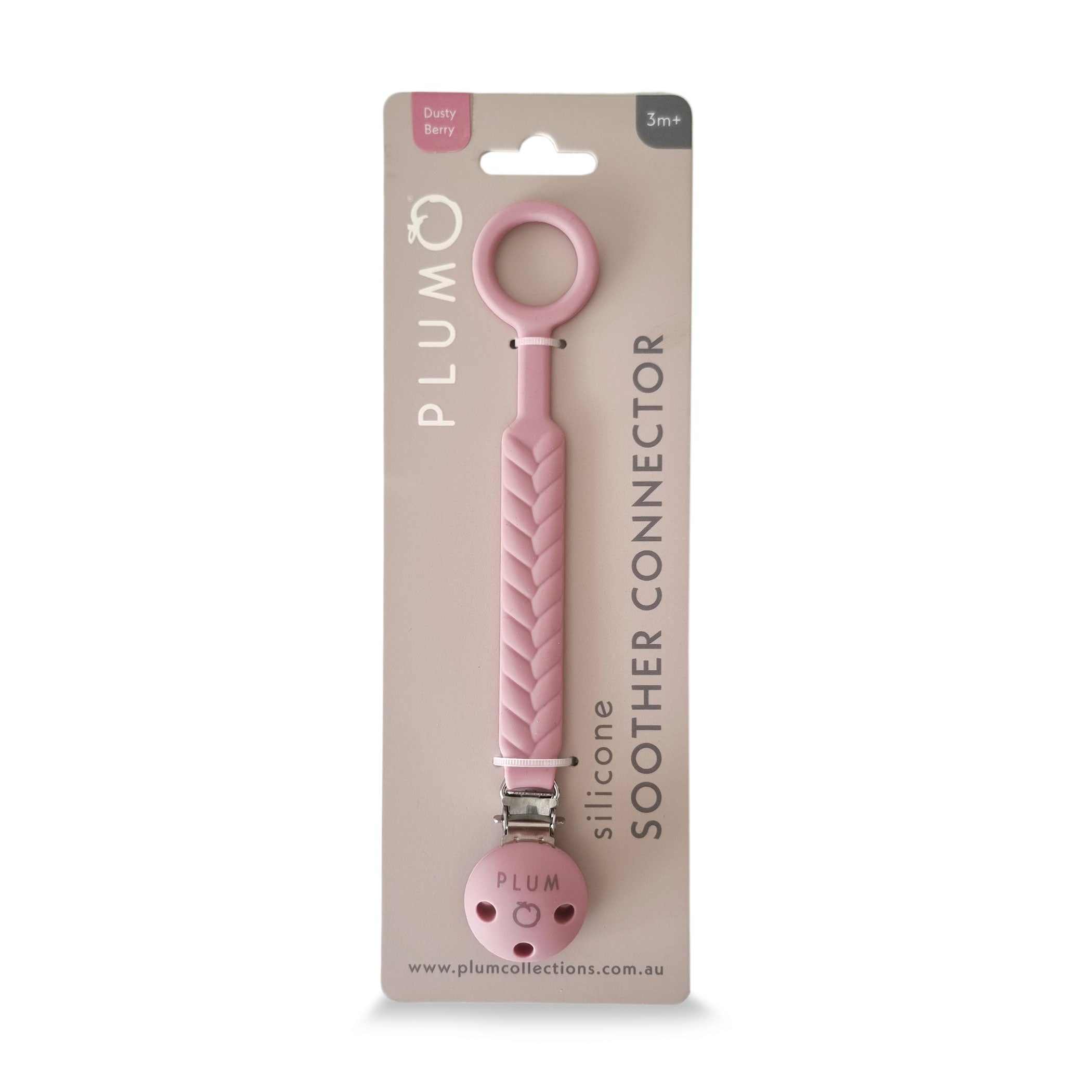 PLUM Silicone Soother Connector for Baby Pacifiers - Soft Berry-Shaped Teething Toy for Infants, Secure Pacifier Holder for Strollers & Car Seats - Perfect for On-the-Go Parenting
