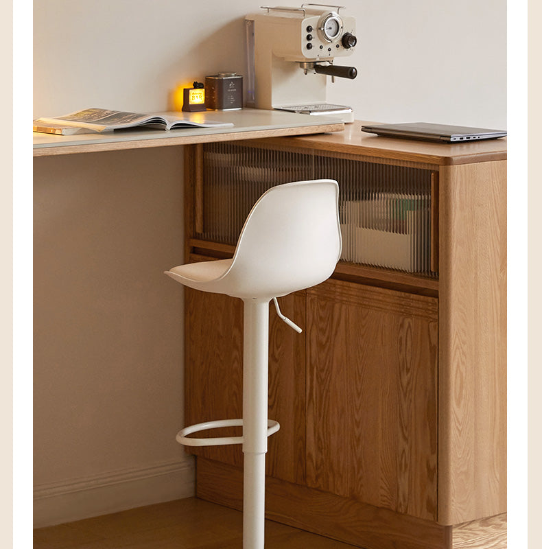 Premium Organic Leather Modern Bar Stool - Adjustable Height, Comfortable & Durable Counter Stool for Kitchen Island, Home Bar & Dining Room - Rustic & Industrial Style Home Decor