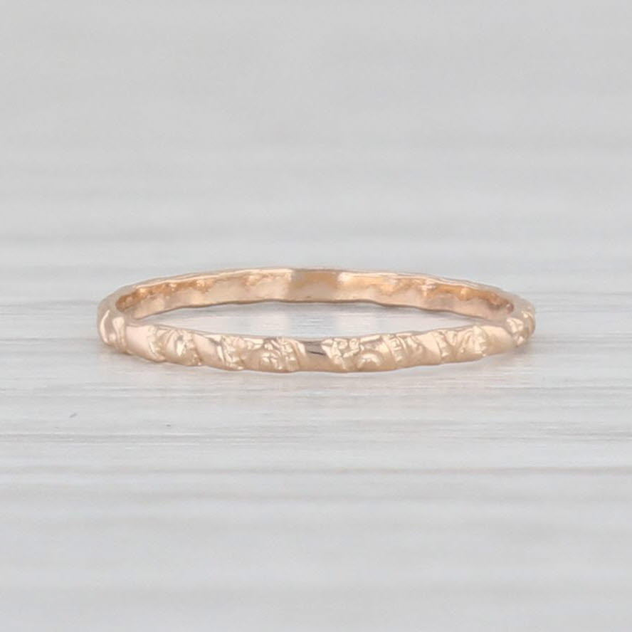 10K Yellow Gold Antique Floral Baby Ring - Small Size Band for Newborn Keepsake, Christening Gift & First Birthday Present