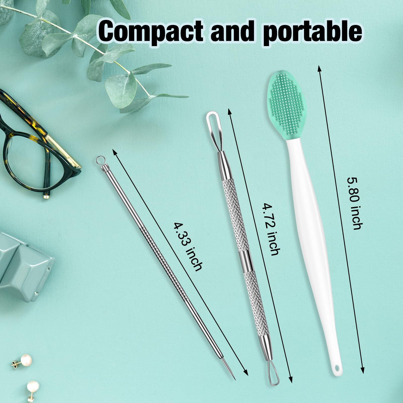 3Pcs Blackhead Remover Kit - Acne Treatment Tools for Face & Nose Care