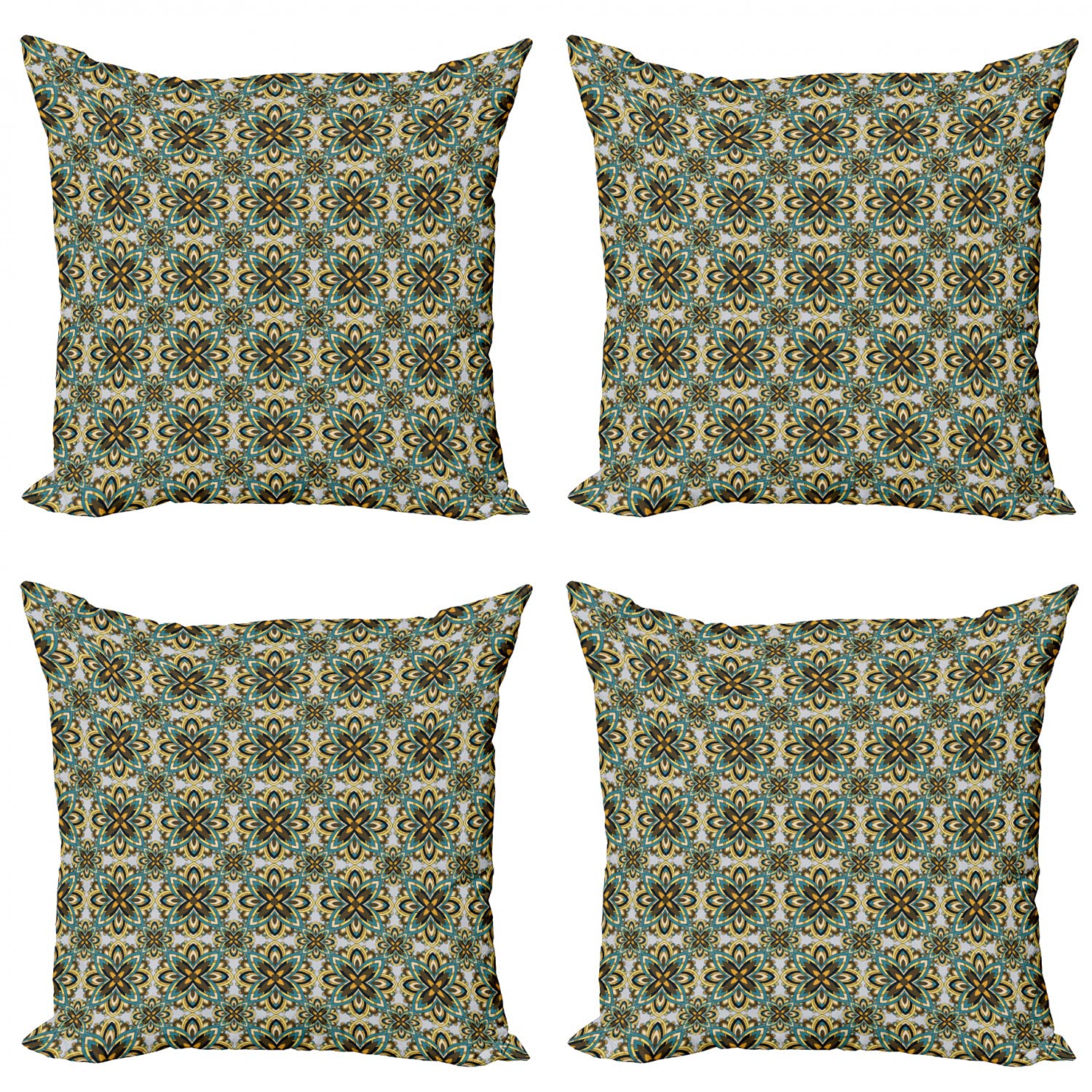 Ambesonne Mandala Decorative Throw Pillow Covers Set of 4, 16