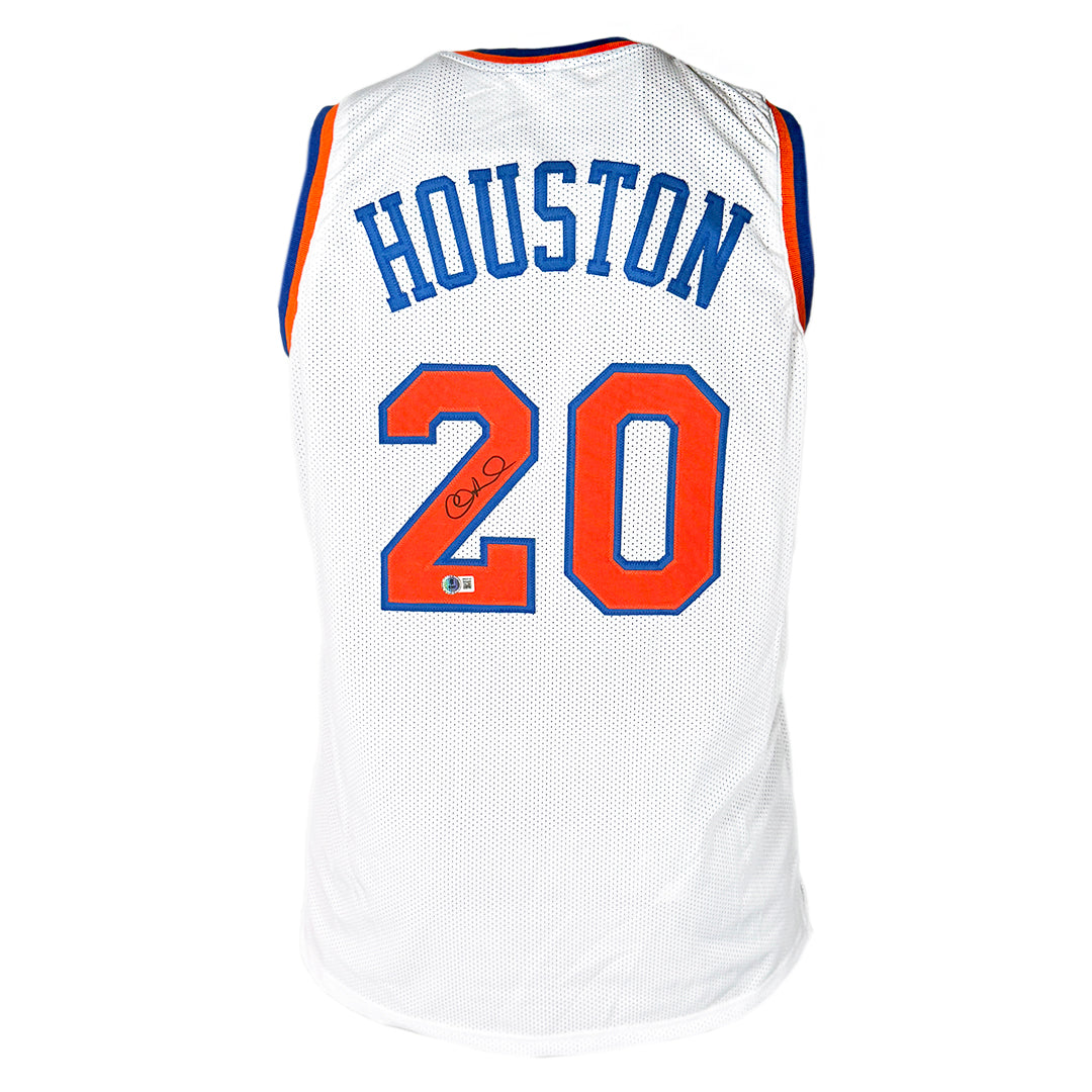 Authentic Alan Houston Autographed New York Knicks White Basketball Jersey - Beckett Certified - Perfect for Collectors & NBA Fans