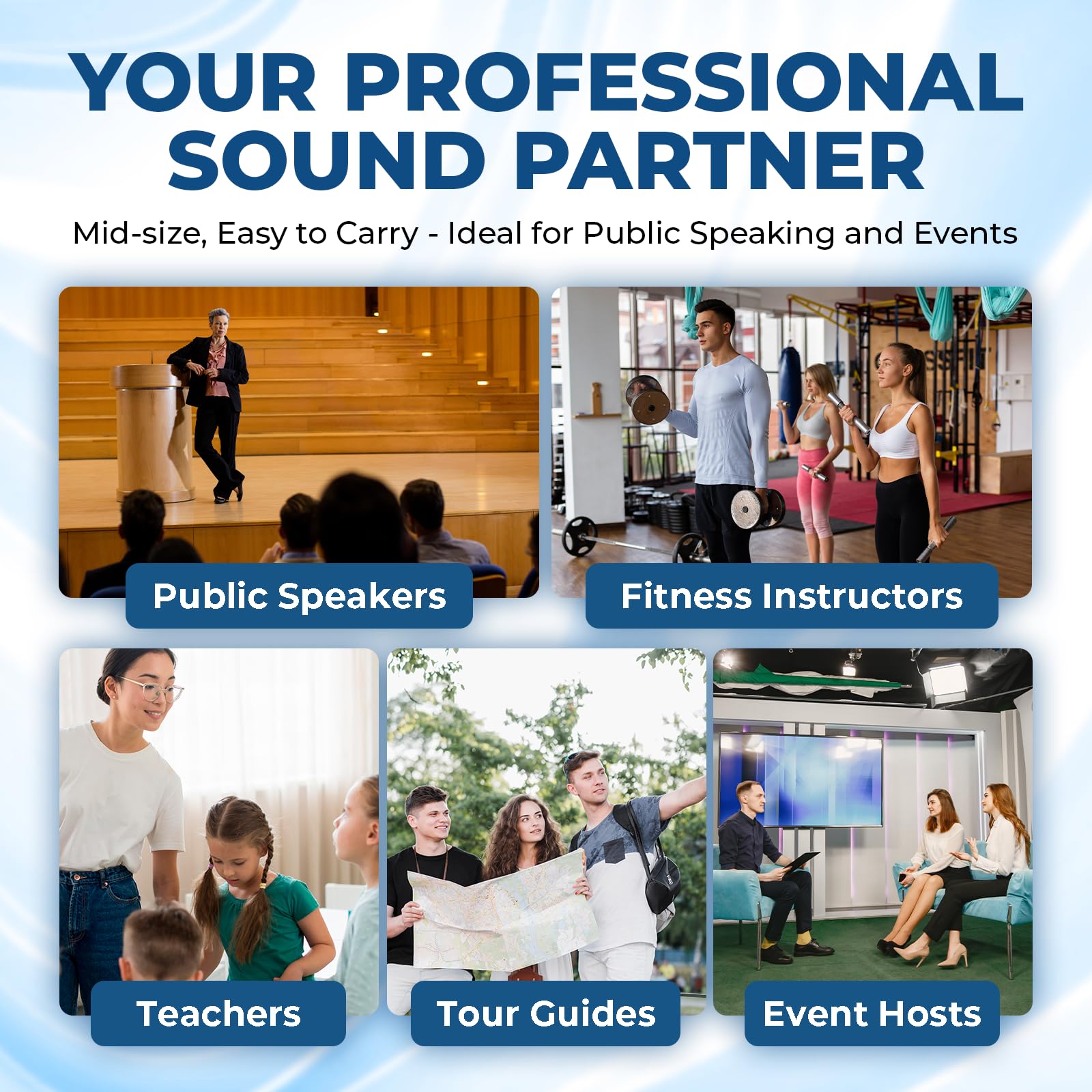 40W Portable Voice Amplifier with Wireless Headset Mic & Bluetooth Speaker - Hands-Free PA System for Teachers, Public Speaking, Events, Outdoor Activities & Presentations - S98 Megaphone with Adjustable Strap