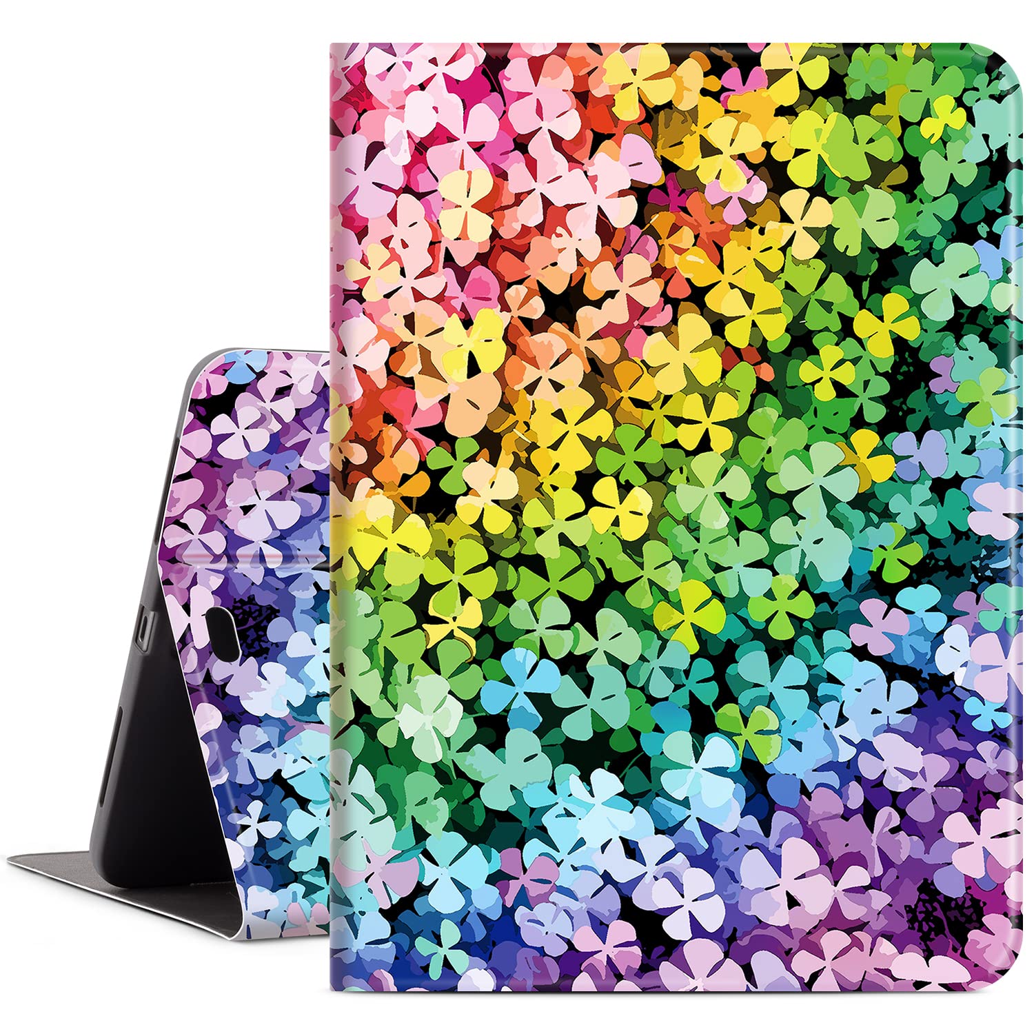 Cutebricase iPad Air 4th/5th Generation Case 10.9 Inch (2020/2022 Model) - Multi-Angle Stand Cover with Auto Wake/Sleep, Soft Protective Back, Lucky Four Leaf Clover Design - Perfect for Work, Study & Entertainment