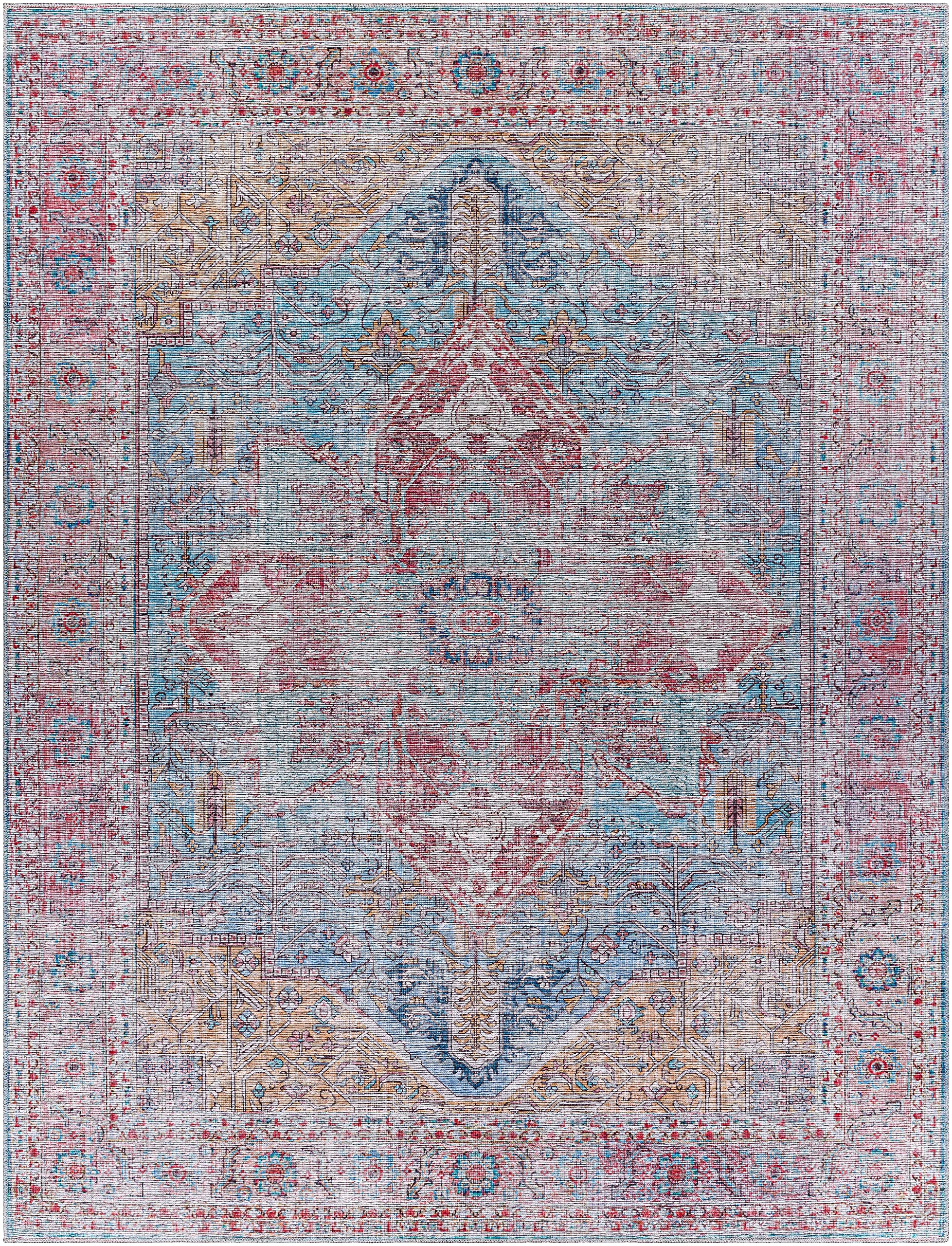 Hauteloom Otaki Machine Washable Area Rug - Soft Gray & Purple Modern Rug for Living Room, Bedroom - 9'3