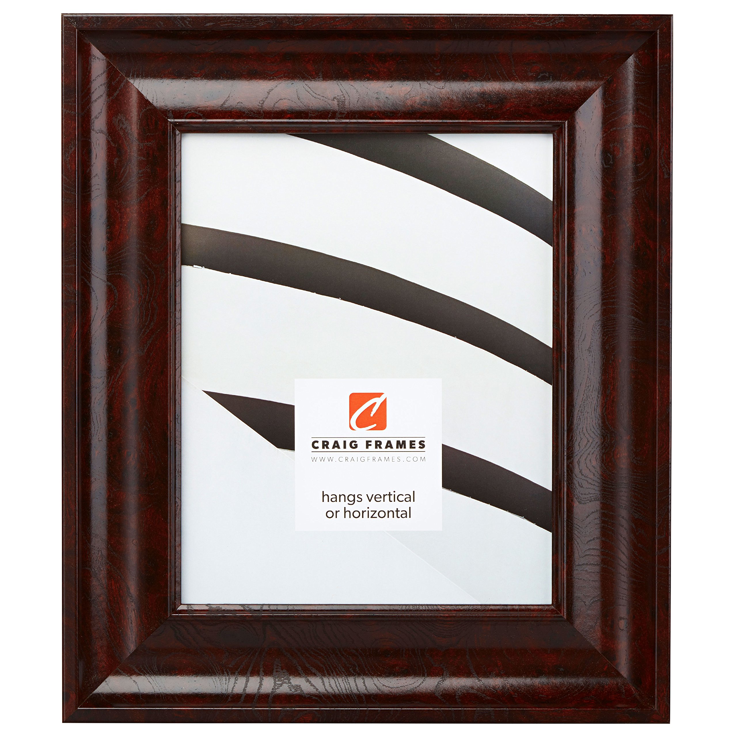 Craig Frames Impression 8.5x11 Inch Mahogany Burl Picture Frame - Perfect for Home Decor, Office Display & Photo Gifts