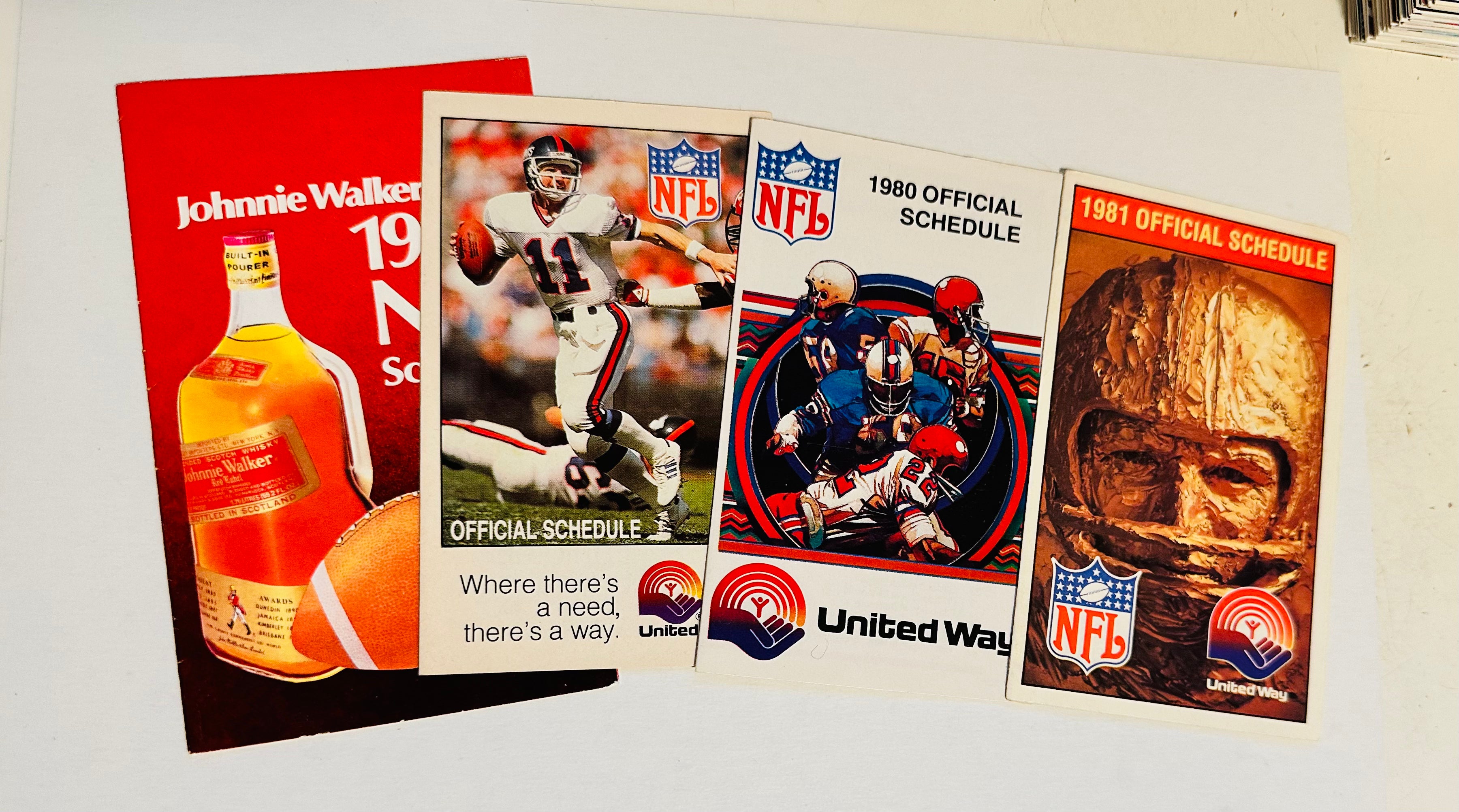 Vintage NFL Football Schedules from the 1980s - Rare Collectible Memorabilia for Sports Fans & Home Decor | Perfect for Man Cave, Sports Bar, or Gift for Football Enthusiasts