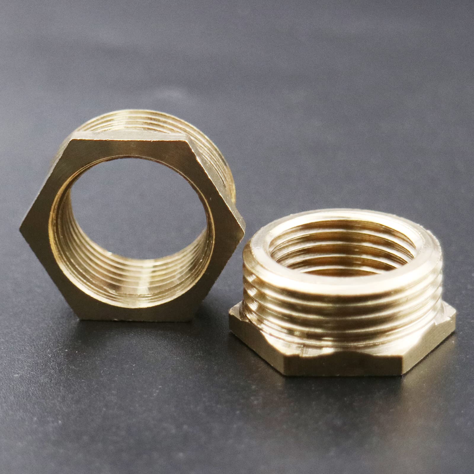 2 Pack G1/2 Female to GHT 3/4 Male Brass Hose Adapter - Threaded Pipe Fitting Connector Coupler for Garden Water Hose - Perfect for Irrigation, Sprinkler Systems & Outdoor Plumbing Connections