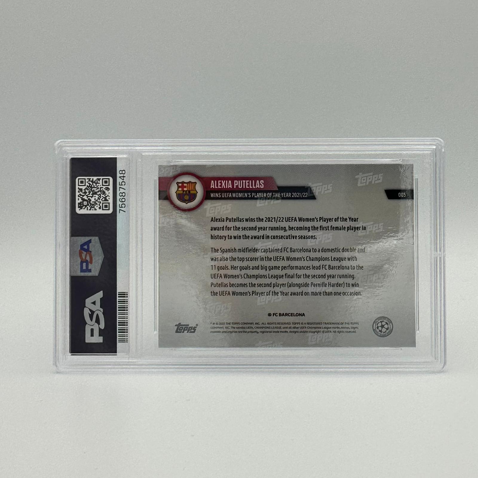 PSA 10 Alexia Putellas 2022 Player of the Year #5 Black Soccer Card - Perfect for Collectors, Investors & FC Barcelona Fans (Game Room, Office Display, Gift Idea)