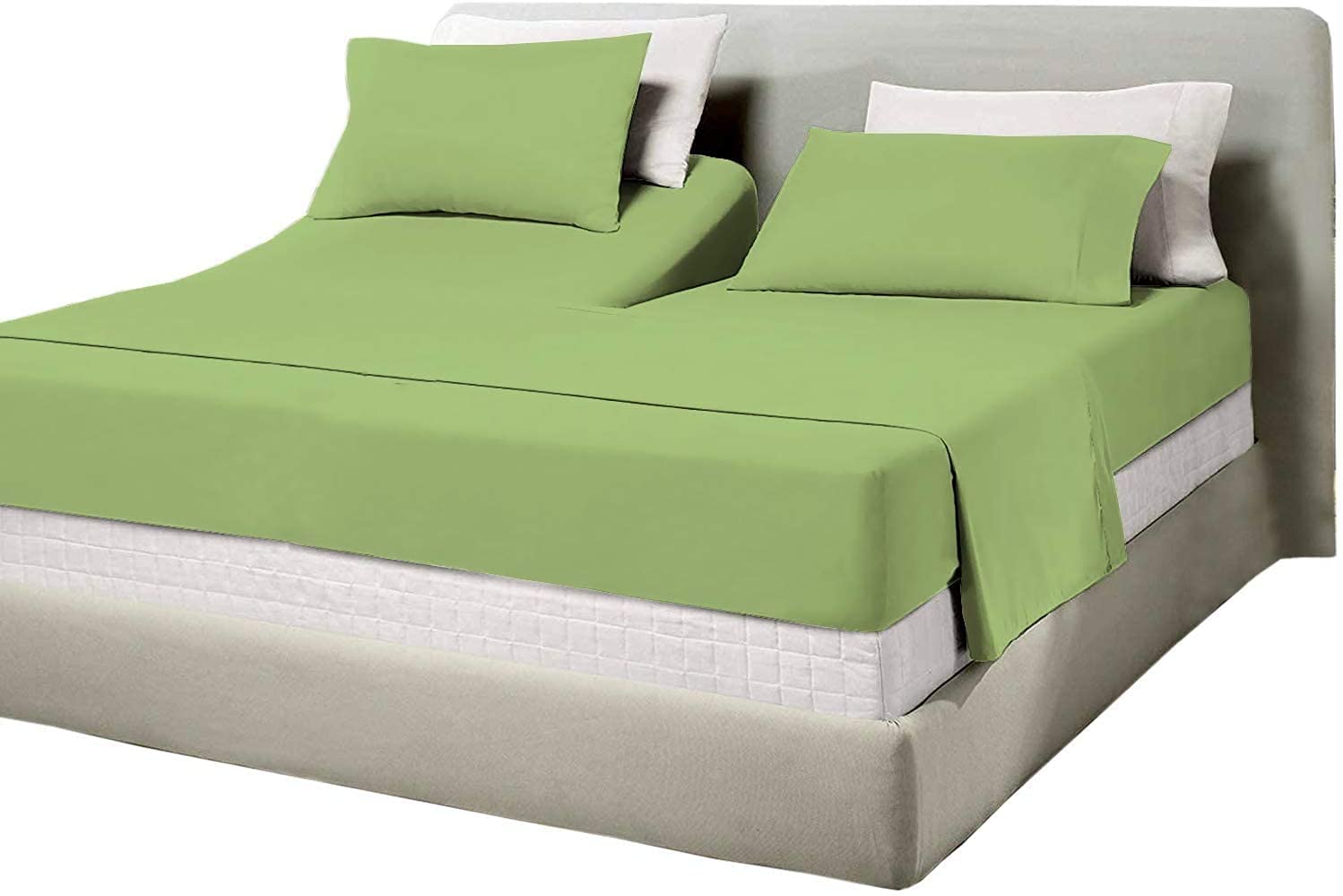 Premium 100% Certified Giza Cotton Split King Sheet Set - Half Split Design for Adjustable Beds (28