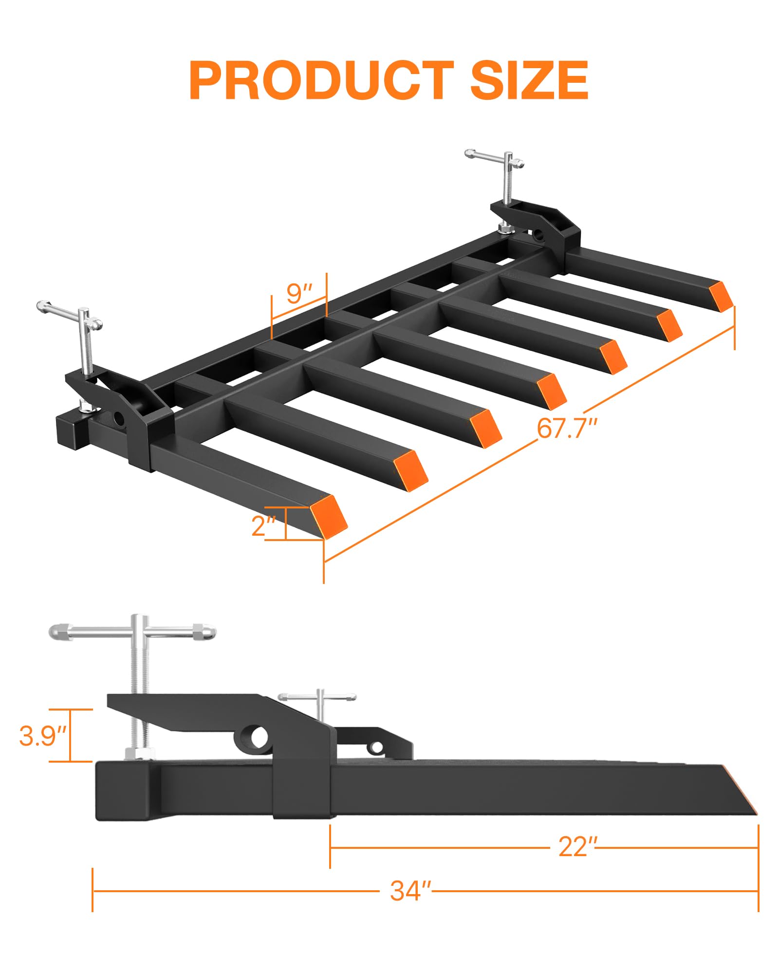 Heavy Duty Clamp-On Debris Forks for 72