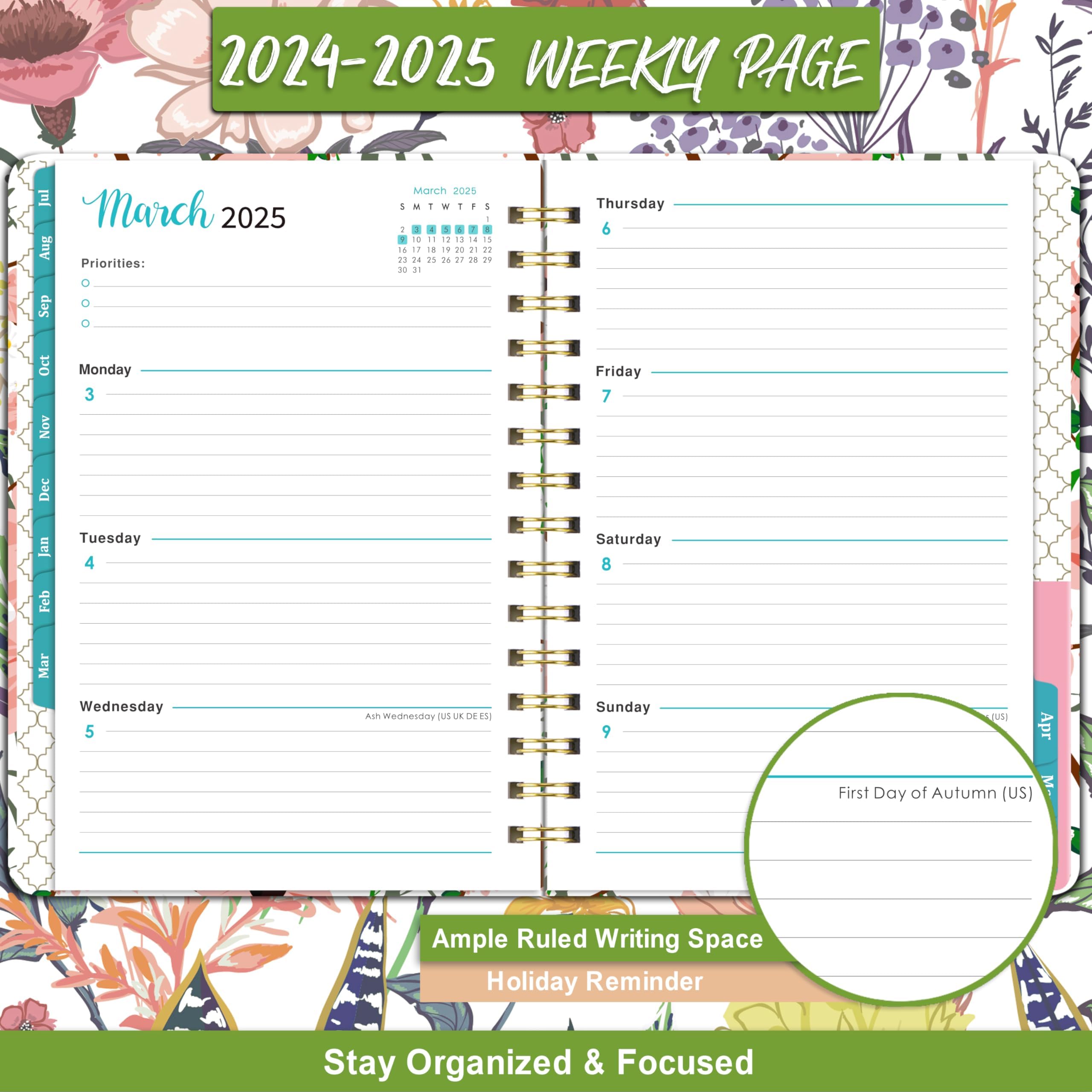 2024-2025 Academic Planner - Weekly & Monthly Student Planner (July 2024 to June 2025) - 6.4