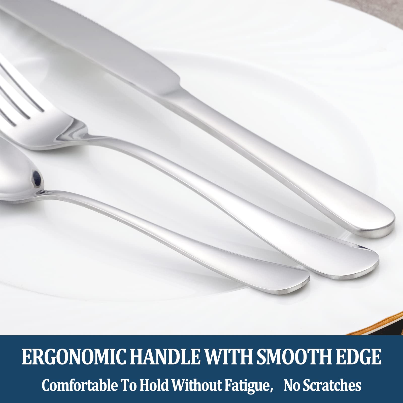 8-Piece Stainless Steel Dinner Forks Set - Food Grade 18/10 Silverware for Home, Kitchen & Restaurant - Mirror Polished, Dishwasher Safe (8 Inch) - Perfect for Everyday Dining, Dinner Parties & Catering Events