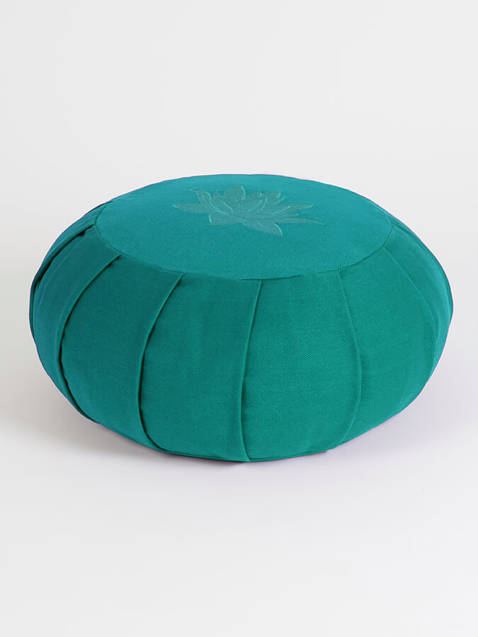Organic Cotton Round Lotus Zafu Buckwheat Meditation Cushion - GOTS Certified for Yoga, Zen Meditation & Home Decor - Eco-Friendly & Comfortable Support for Mindful Practices