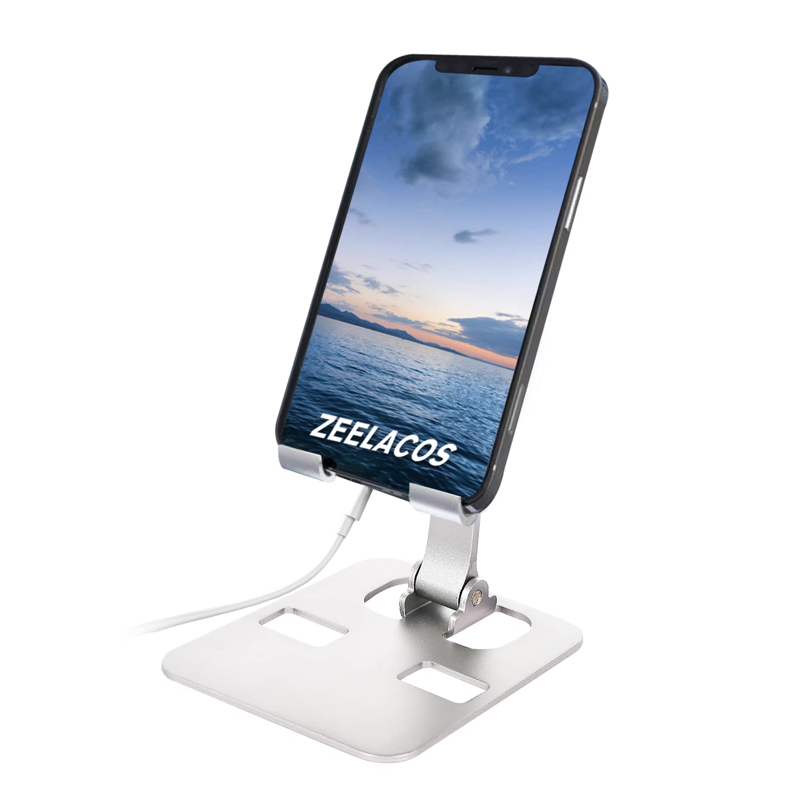 Adjustable Phone Stand for Desk - Foldable Holder for iPhone & Tablets (4-10