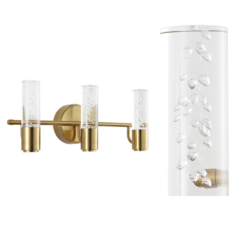 Bolha Minimalist Modern Bubble Acrylic/Iron Integrated LED Vanity Light - Elegant Bathroom Lighting for Contemporary Homes & Spa-Like Retreats