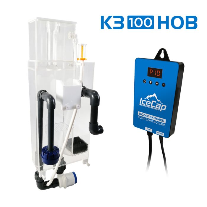 IceCap K3 100 HOB Hang On Back Protein Skimmer - Efficient Saltwater Aquarium Filter for Reef Tanks & Marine Fish Tanks