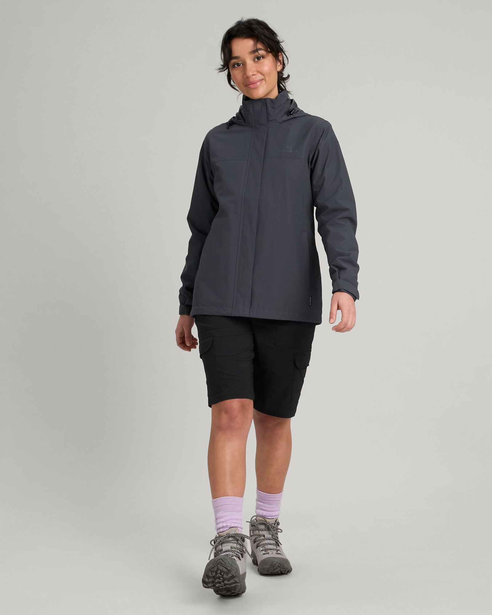 Waterproof Andulo 2-Layer Women's Rain Jacket for Outdoor Activities - Night Reflective Design for Safety in Low Light Conditions