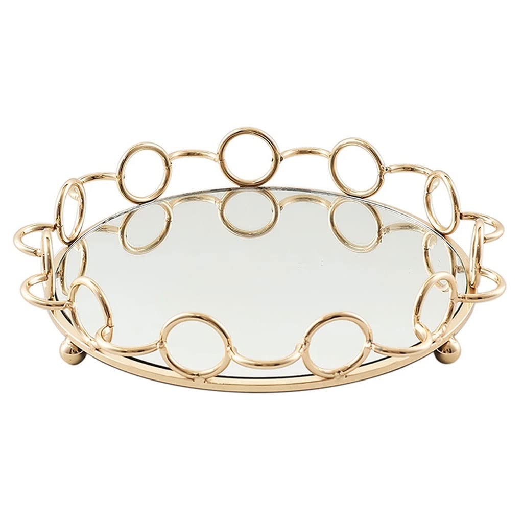 JHHDP Decorative Display Tray - Jewelry Organizer, Vanity Mirror Tray & Coffee Table Tray - Elegant Home Decor Accessory (One Size, Multiple Colors) - Perfect for Jewelry Storage, Bathroom Vanity & Living Room Decor