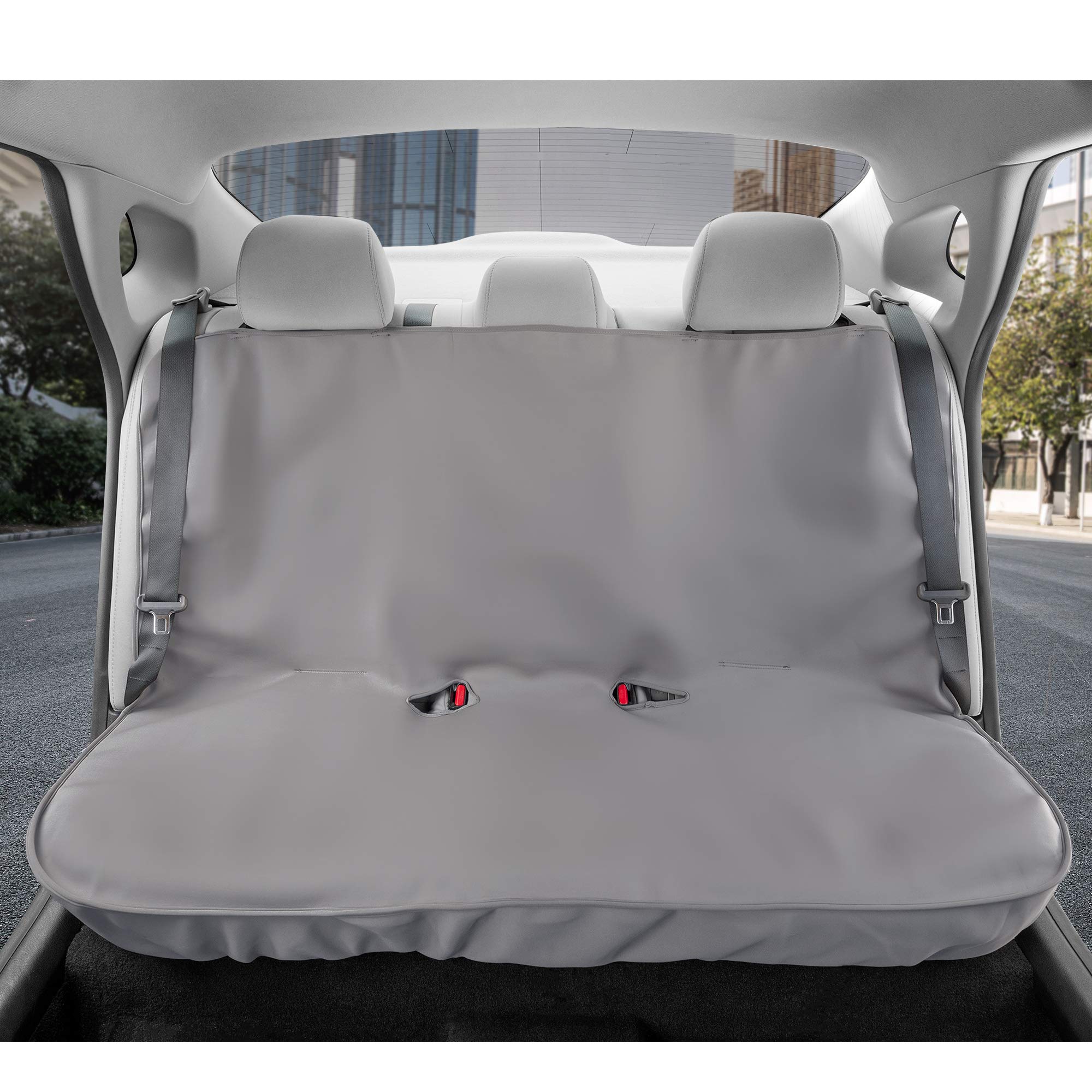 Motor Trend Supersport 2-Pack Front Car Seat Covers, 4-Piece Heavy Duty Floor Mats Set, and Waterproof Rear Bench Seat Cover - Universal Fit for Cars, Trucks, Vans & SUVs - Easy to Install - Gray - Perfect for Road Trips, Daily Commutes and Family Adventures