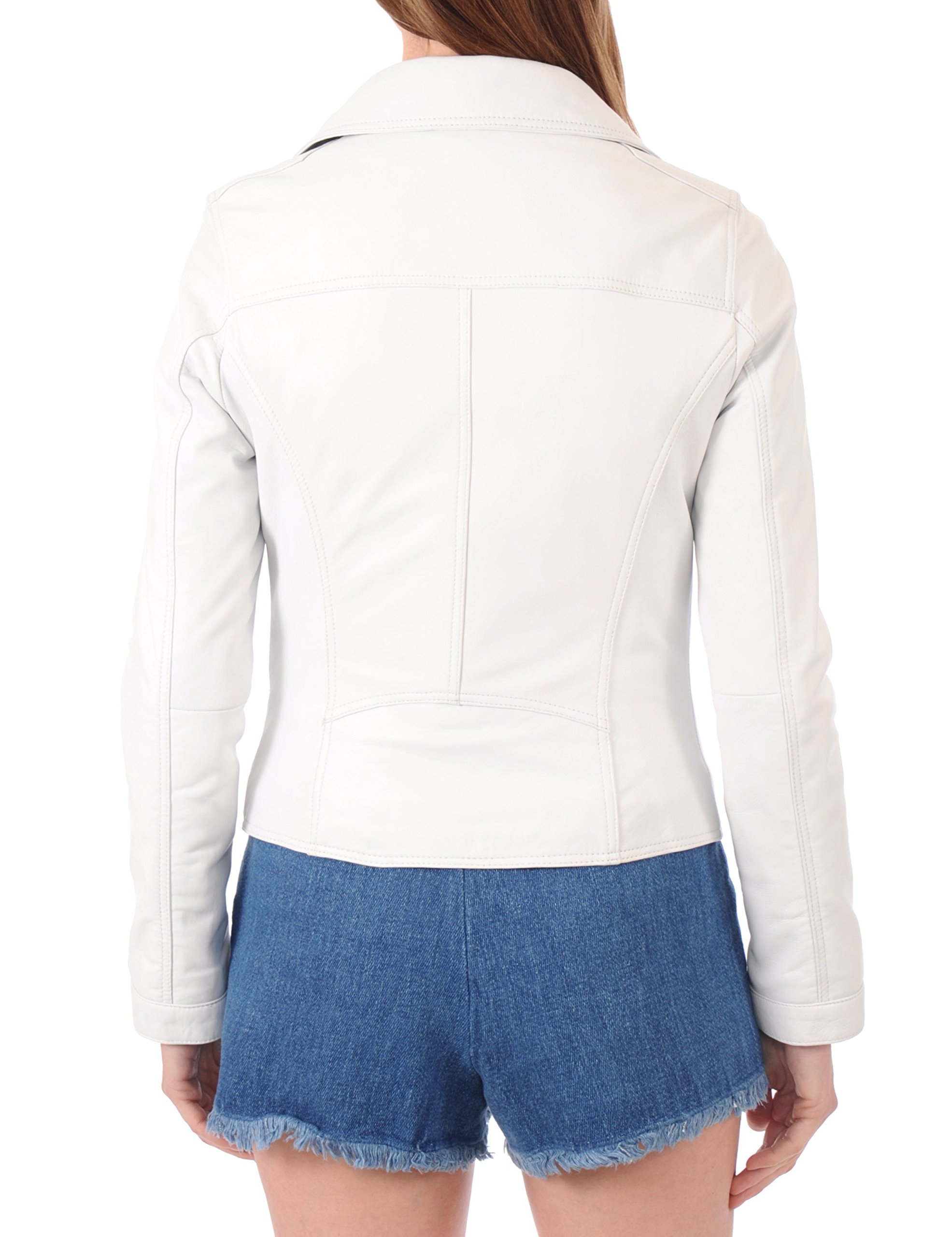 100% Lambskin Leather Women's Bomber Jacket | Full Sleeve Biker Motorcycle Jacket for Women | Perfect for Riding, Casual Outfits & Night Out