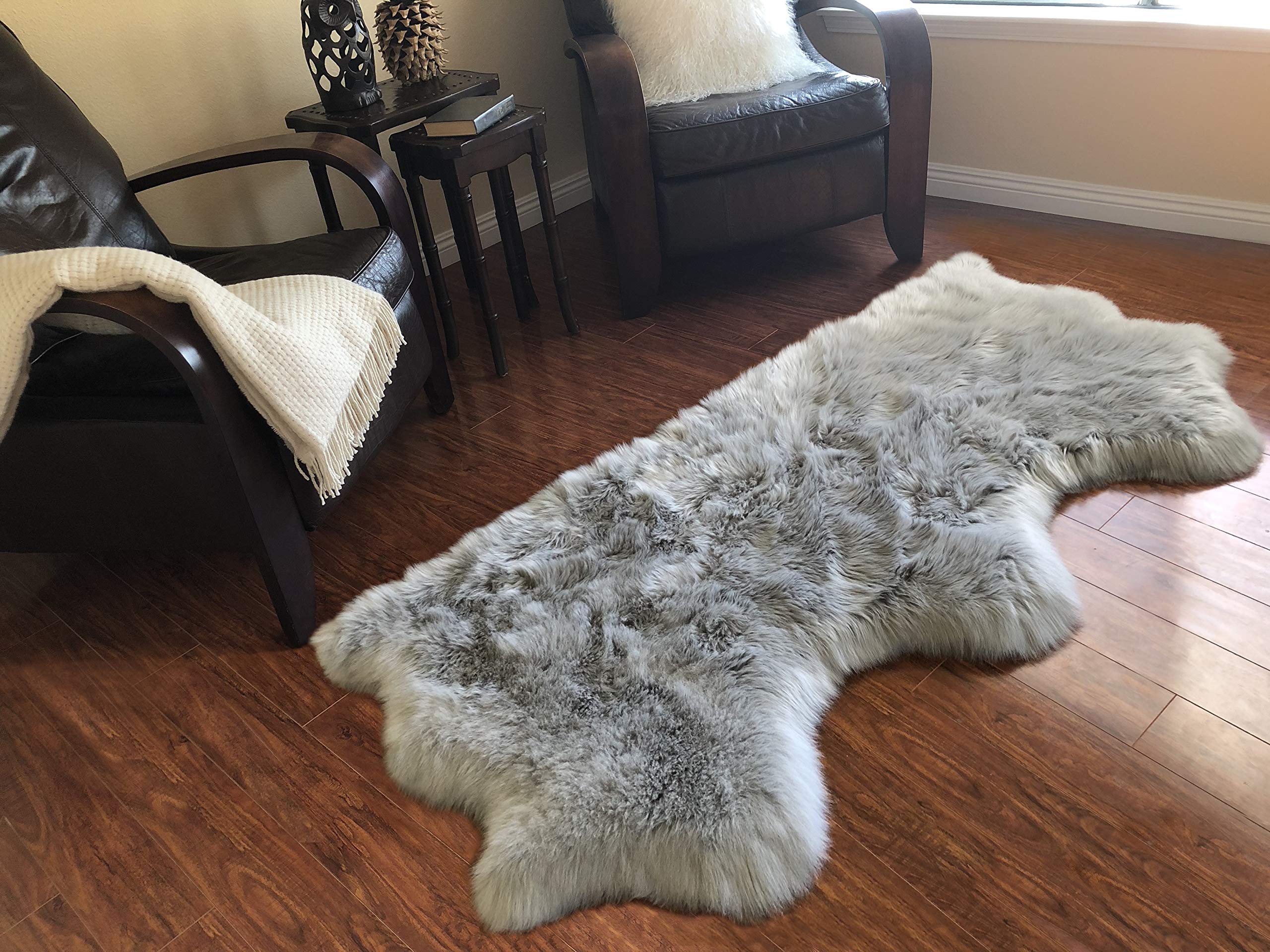 LAMBZY Genuine Sheepskin Silky Soft Area Rug - 3' x 4'4