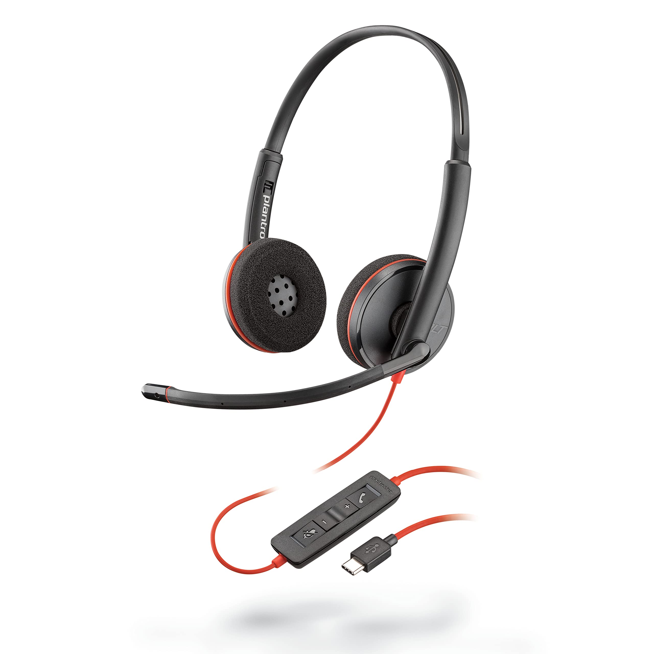 Plantronics Blackwire C3220 USB Headset with Noise-Canceling Mic - Comfortable Office Headphones for Calls, Video Conferencing & Remote Work