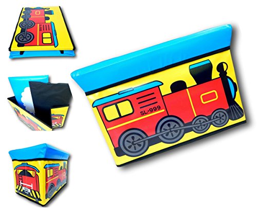 Kids Toy Storage Box with Padded Seat Lid - Foldable Organizer for Toys, Books & School Supplies | Perfect for Playrooms, Classrooms & Daycare Centers