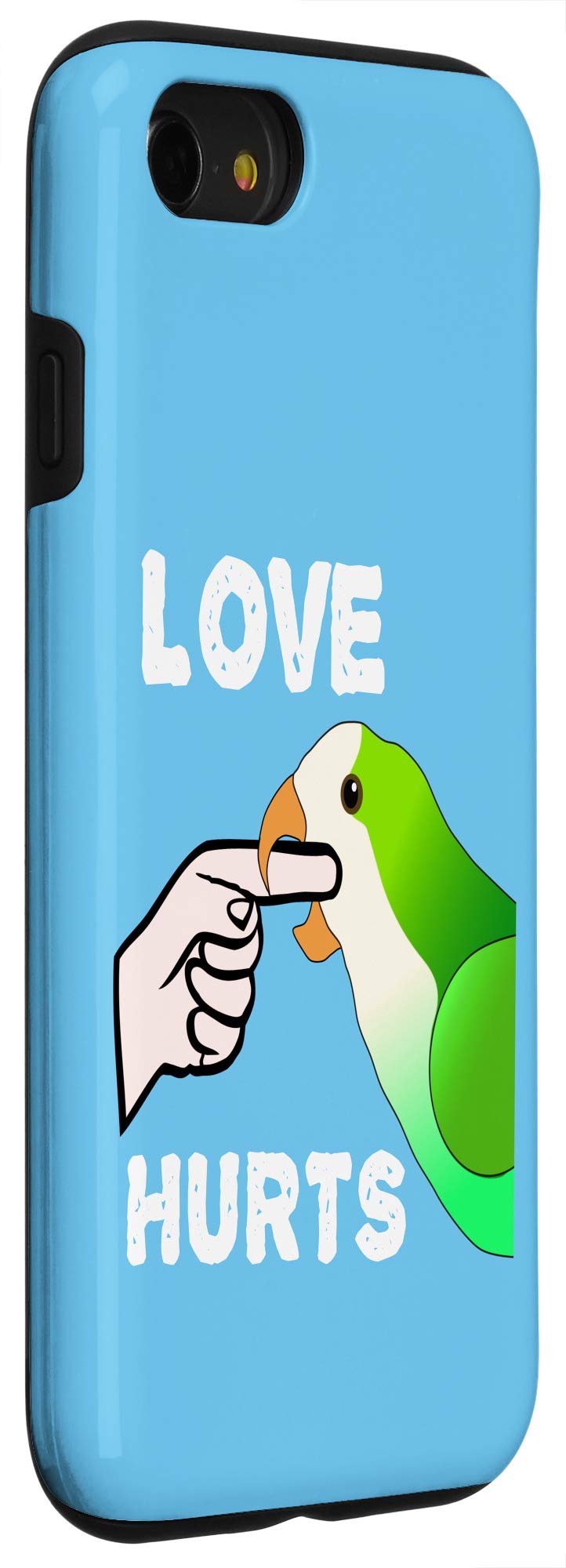 iPhone SE (2020)/7/8 Funny Parrot Biting Finger Phone Case - Cute Quaker Parrot & Monk Parakeet Design - Perfect for Animal Lovers & Unique Gift Ideas