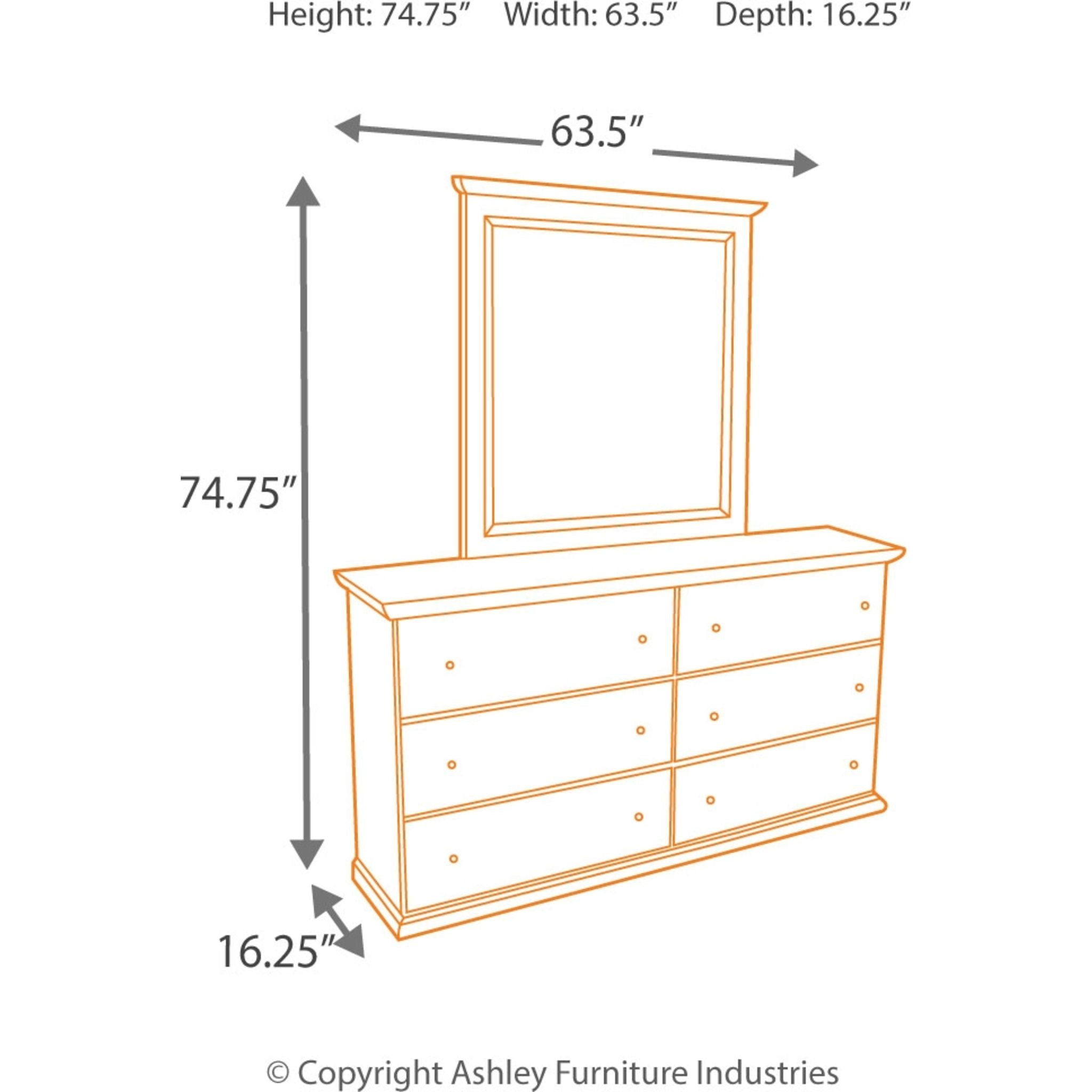 Bostwick Shoals White Dresser with Mirror - Elegant Bedroom Furniture for Home Decor & Storage