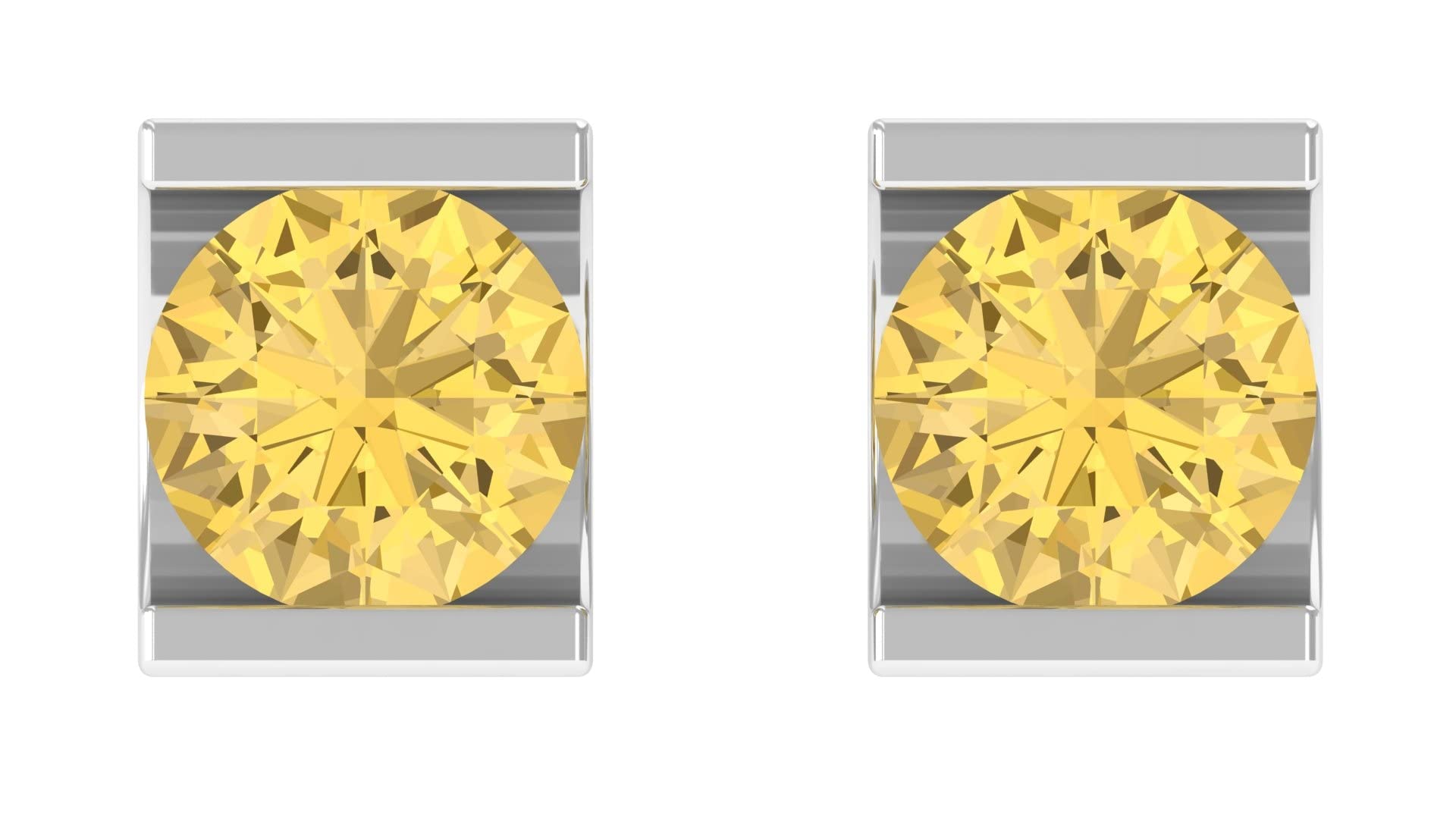 1 CT Citrine Solitaire Stud Earrings - 5mm Round Cut November Birthstone Earrings for Women in 14K Solid Gold - Perfect for Everyday Wear, Gift Giving & Special Occasions