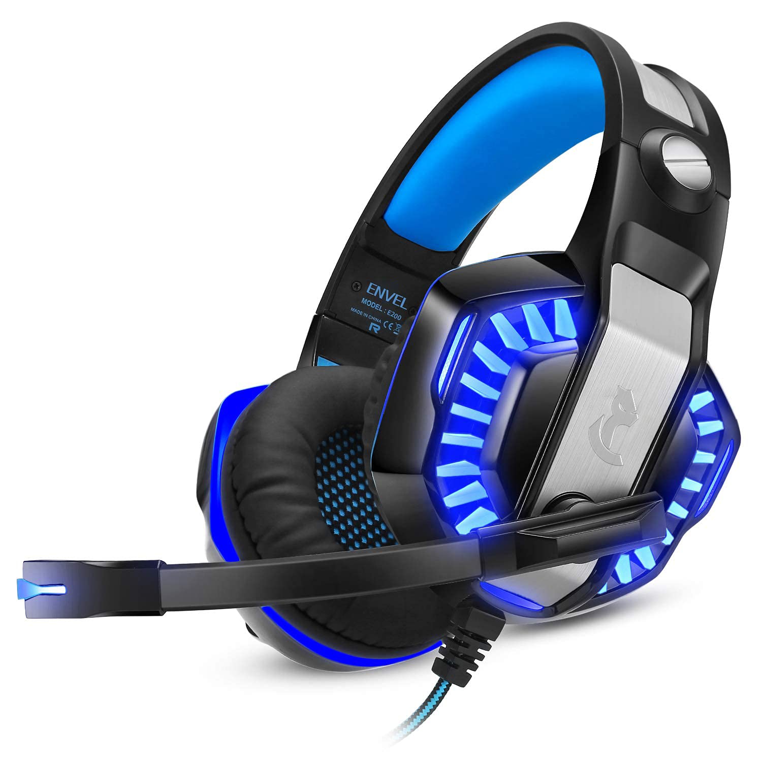 ENVEL Gaming Headset with Mic - Noise Cancelling Over-Ear Headphones for PS4, PS5, Xbox One, PC, Laptop, MacBook & Switch | LED Lights & Volume Control | Perfect for Gaming, Streaming & Online Classes