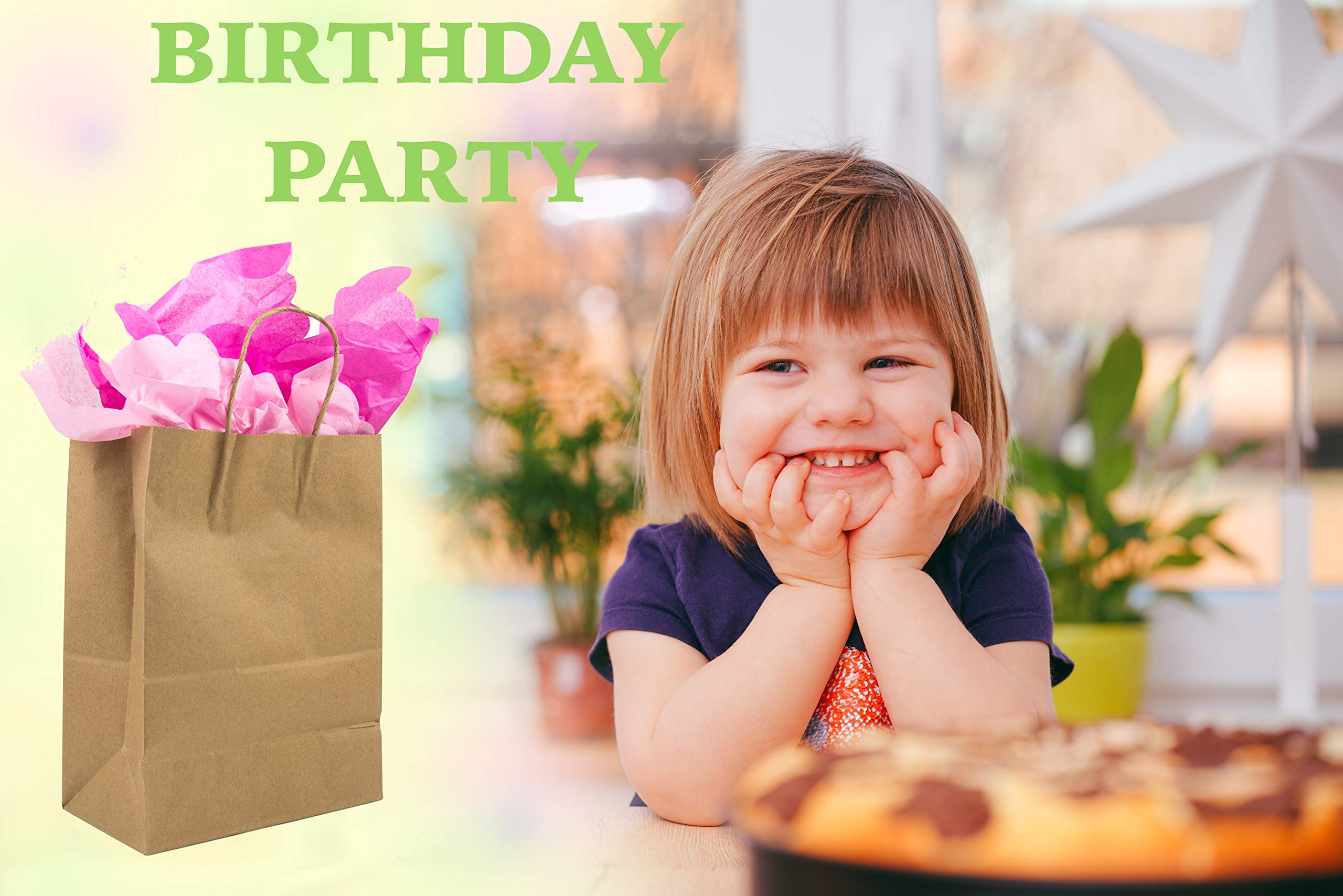 QUIDDITY WARE 300 Pack Brown Kraft Paper Bags with Handles - 8x4.5x10.5 Inches Bulk Gift Bags for Weddings, Parties, Shopping & Retail | Eco-Friendly Packaging for Stores, Events & Gifts
