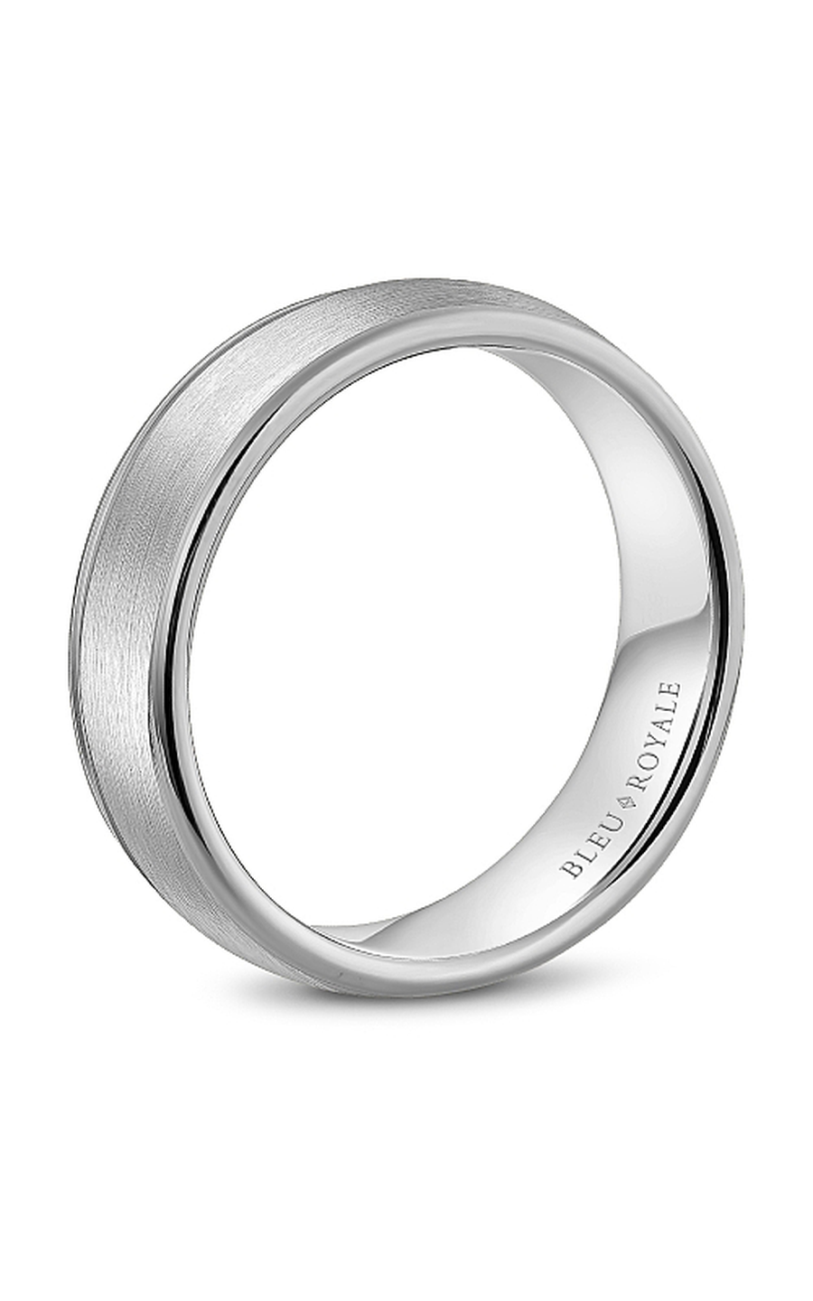 Bleu Royale Men's Wedding Band RYL 039W65 - 14K White Gold Classic Ring for Groom, Engagement & Anniversary - Perfect for Formal Occasions & Romantic Proposals