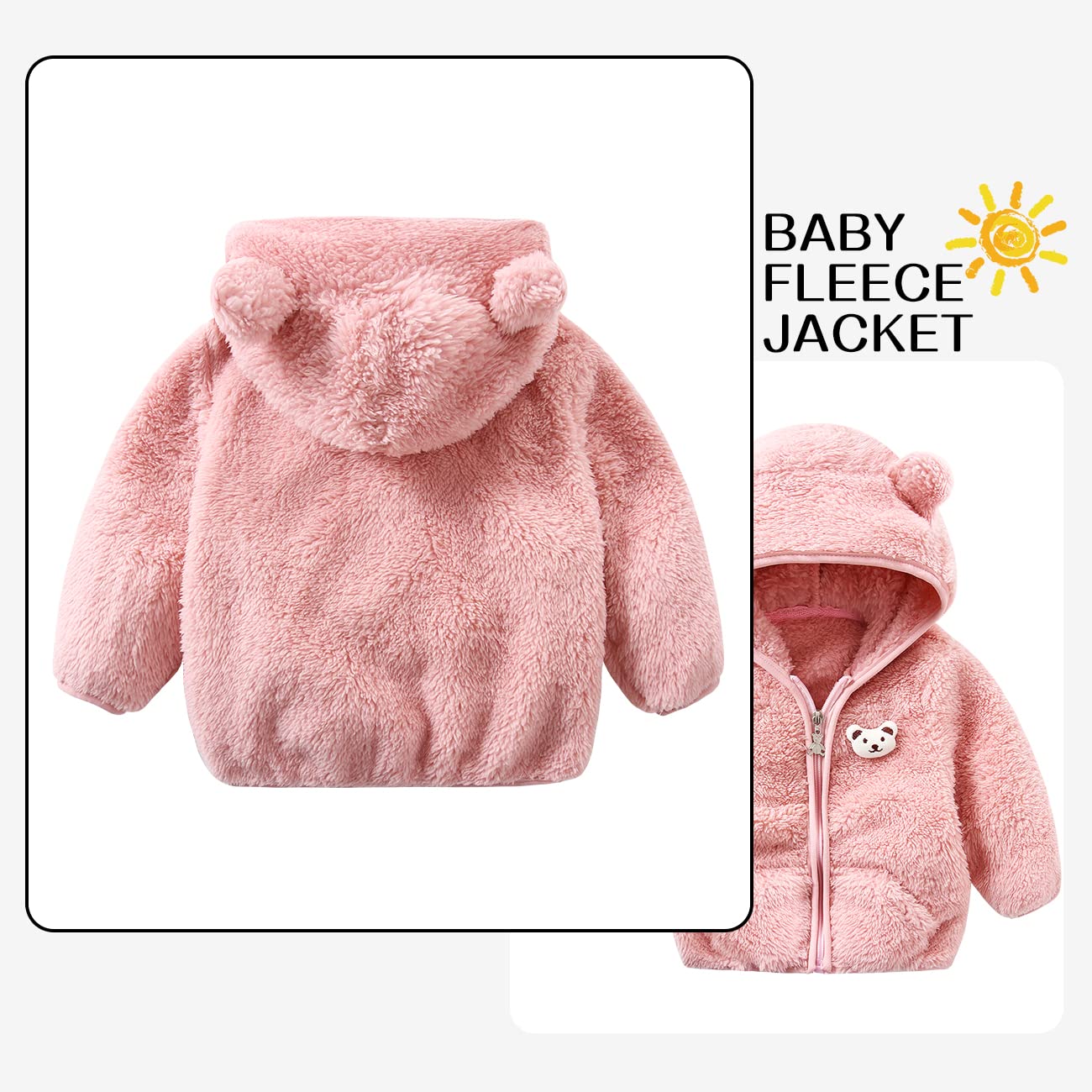 Baby Boys & Girls Fleece Jacket - Warm Winter Coat for Toddlers | Soft & Cozy Sweater for Outdoor Play & Daily Wear