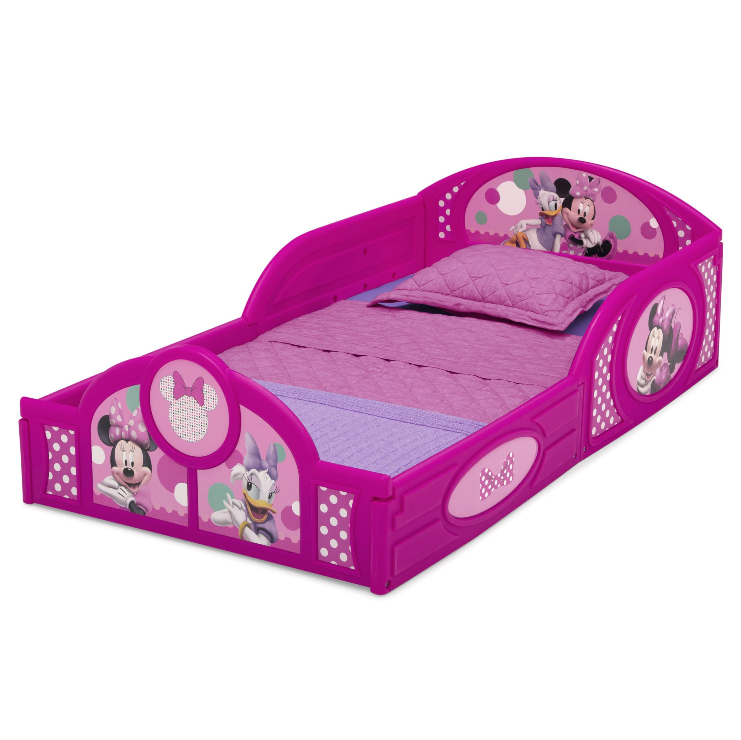 Delta Children Disney Minnie Mouse 4-Piece Toddler Bedroom Set - Toddler Bed, Table, Chair & Toy Box in Pink | Perfect for Girls' Room Decor & Playtime Fun