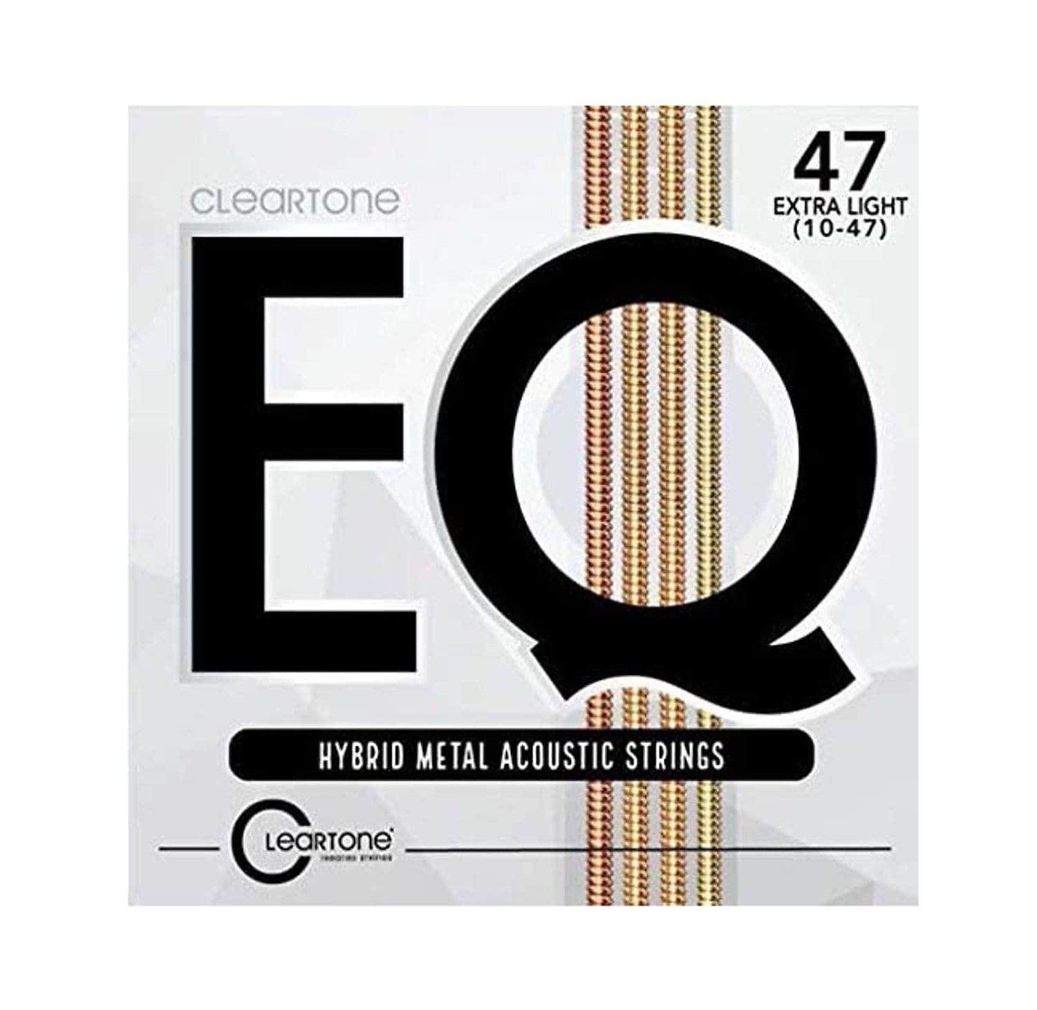 Cleartone EQ Hybrid Metal Acoustic Guitar Strings (10-47 Gauge) - Bright Balanced Tone for Stage & Studio Performance