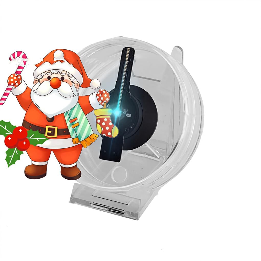 QOKLIYUI 3D Holographic LED Fan Display with Battery - Portable Hologram Projector for Dorm Rooms, PC Replacement | Perfect for Parties, Trade Shows & Home Decor