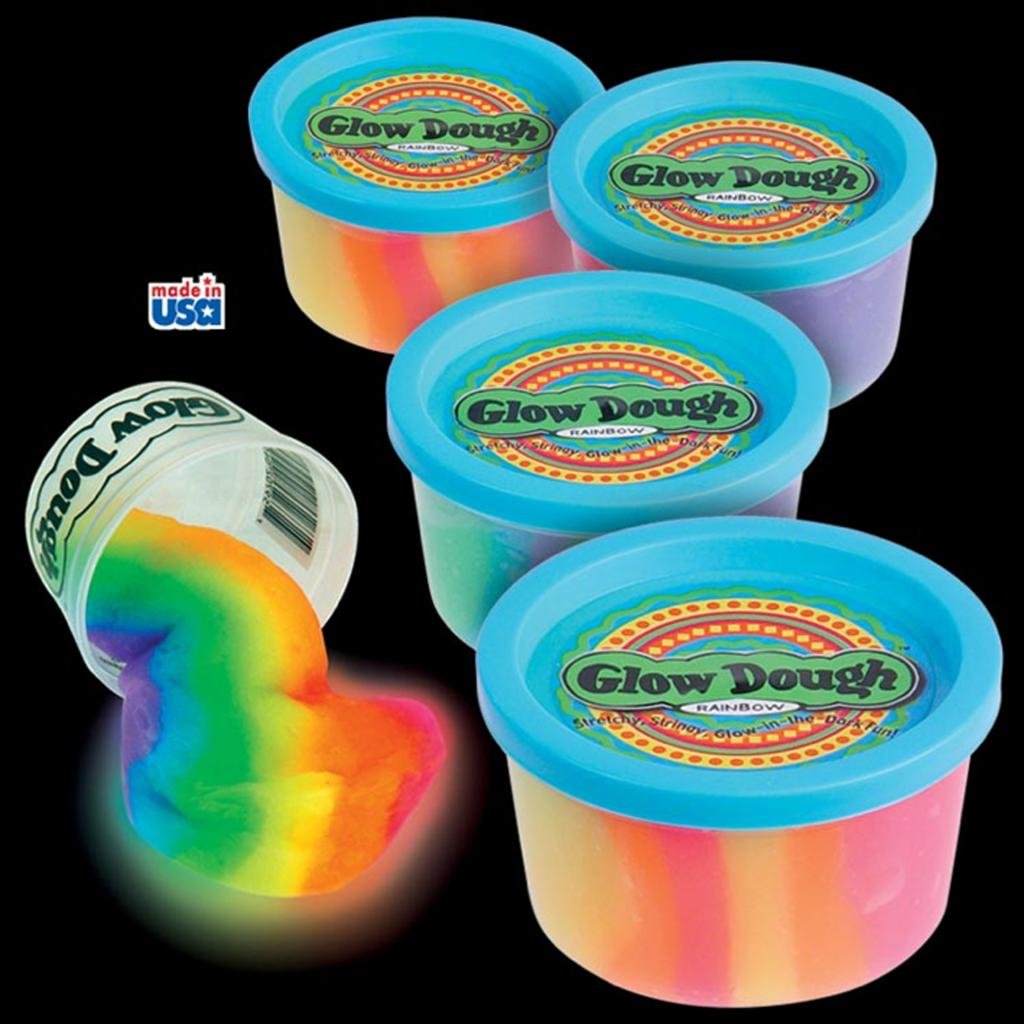 Rainbow Glow Dough - Non-Toxic Sensory Play Dough for Kids | Glow in The Dark Modeling Clay | Perfect for Arts & Crafts, Birthday Gifts & Stress Relief
