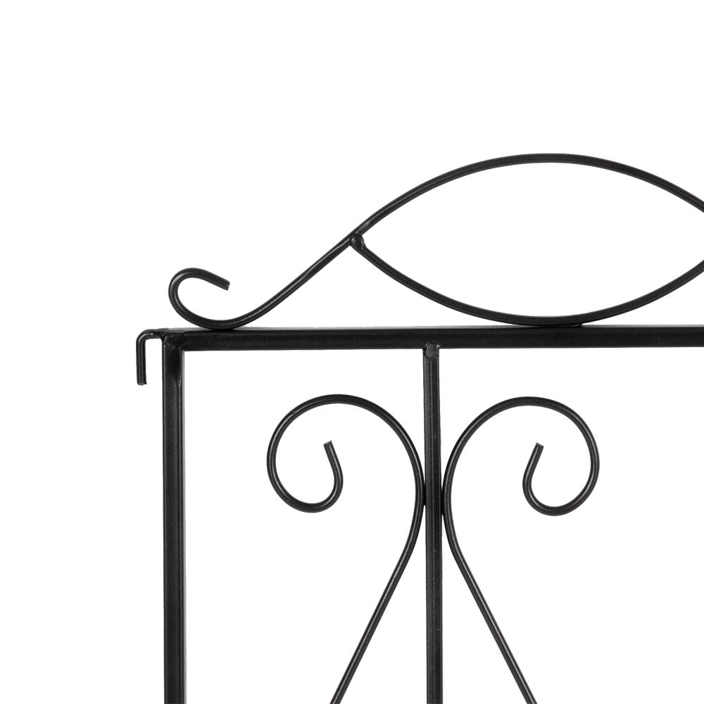 24x24 Decorative Wave Top Iron Garden Fence - Rustproof Metal Wire Fencing for Yard, Flower Beds & Outdoor Decor | Mytunes Garden Fence