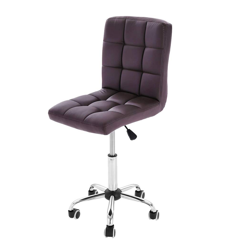 Adjustable Black PU Leather Armless Mid Back Swivel Office Chair - Ergonomic Computer Desk Chair for Home & Office Workspace, Gaming, Study, and Conference Rooms