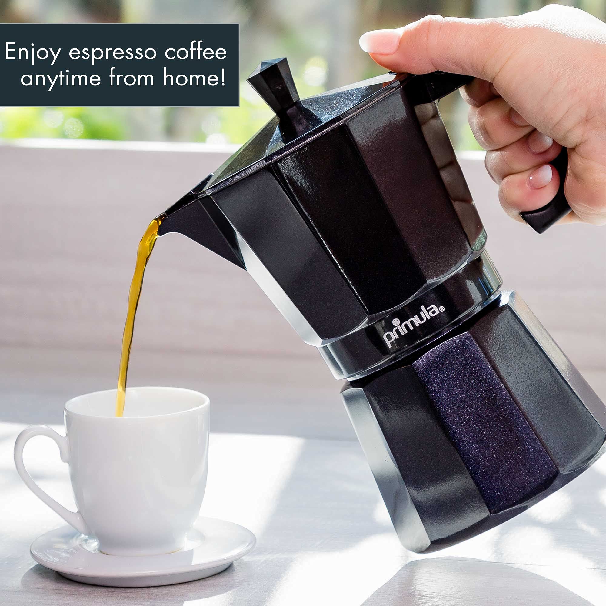 Primaria Classic Stovetop Espresso Maker - 6 Cup Italian Moka Pot for Authentic Espresso & Cuban Coffee - Durable Aluminum Coffee Maker for Gas/Electric Stoves - Perfect for Home Brewing & Camping Trips