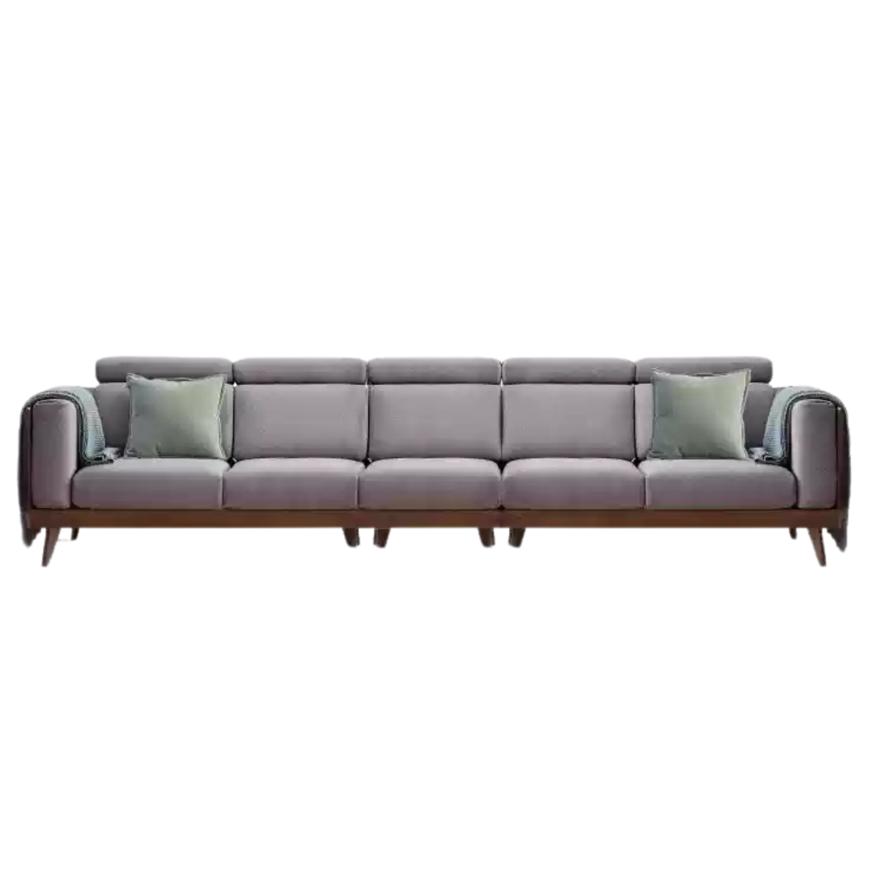 150.4x36.2х32.7 inch / 382x92x83сm / Rich Dark Walnut color / Black Walnut five-seater (fabric available in two colors)