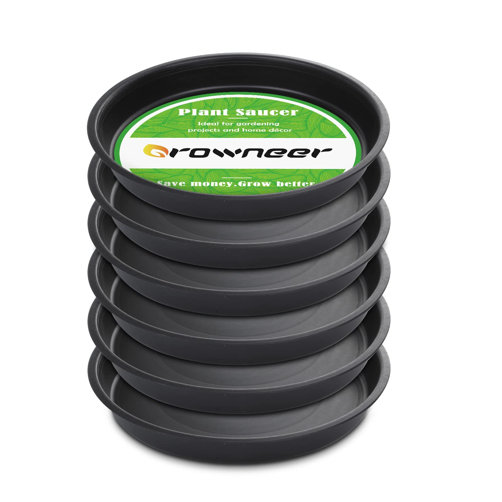GROWNEER 6-Pack 6 Inch Plant Saucers - Drip Trays for Pots Under 4.5
