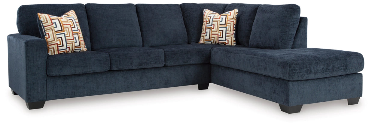 Aviemore 2-Piece Sectional Sofa with Right-Hand Facing Chaise Lounge in Ink Color - Perfect for Living Room, Family Room & Home Theater Comfort