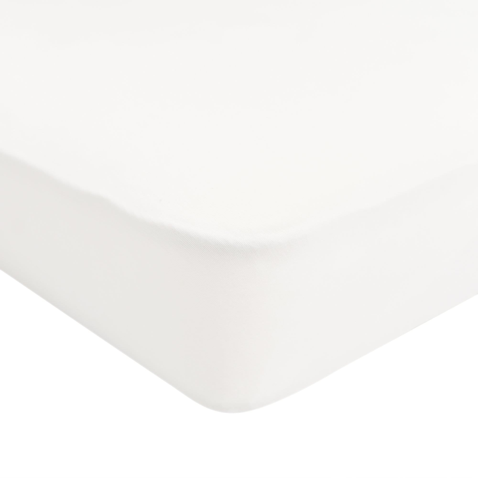 Soft Organic Cotton Mini Crib Sheet - Breathable Cloud Print Baby Bedding for Nursery, Travel & Daycare - Fits Standard Mini Cribs (White)