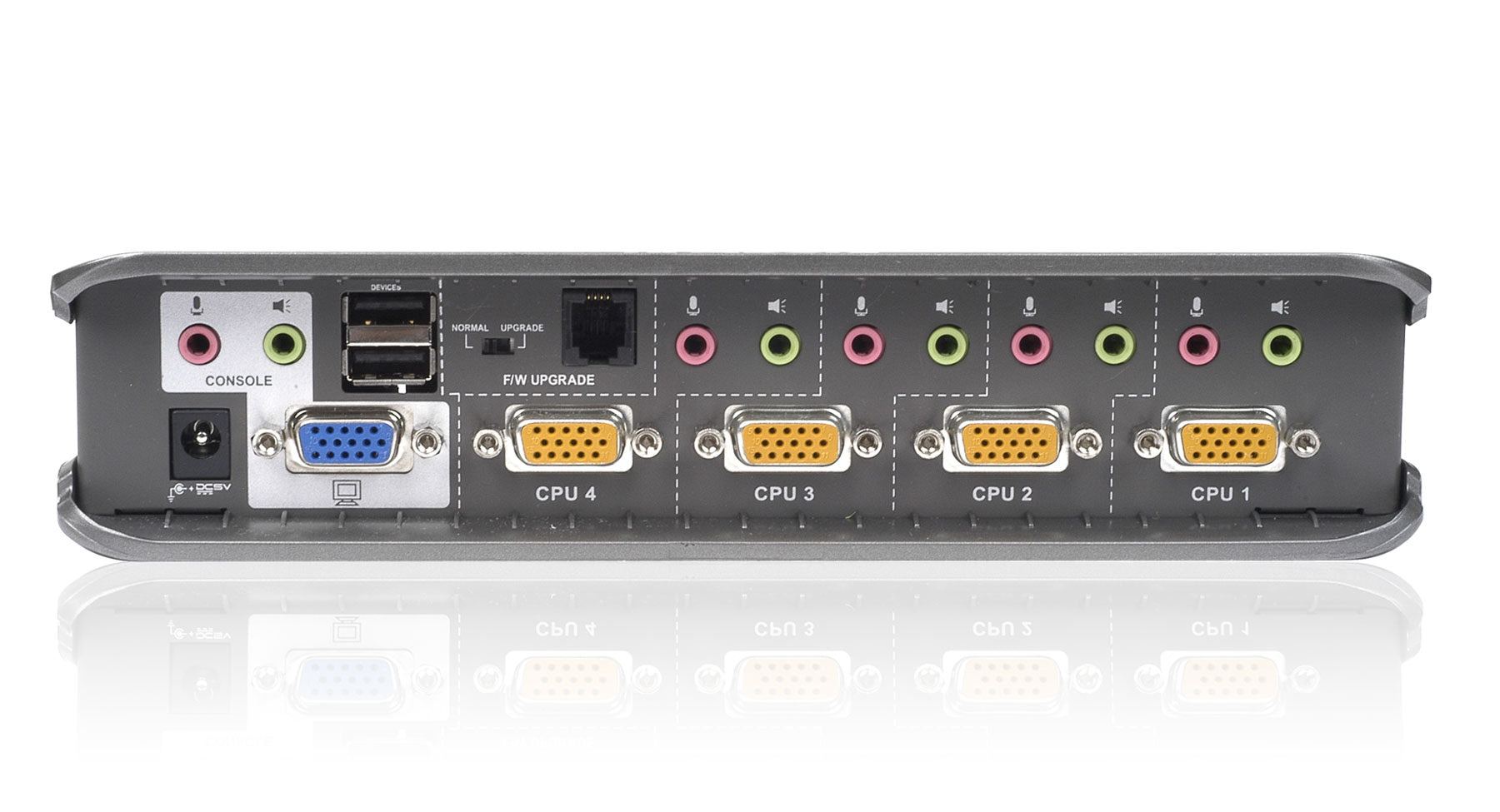4 Port MiniView™ Extreme Multimedia KVMP Switch with Cables - Control 4 Computers from 1 Keyboard/Mouse/Monitor for Home Office & Gaming Setup