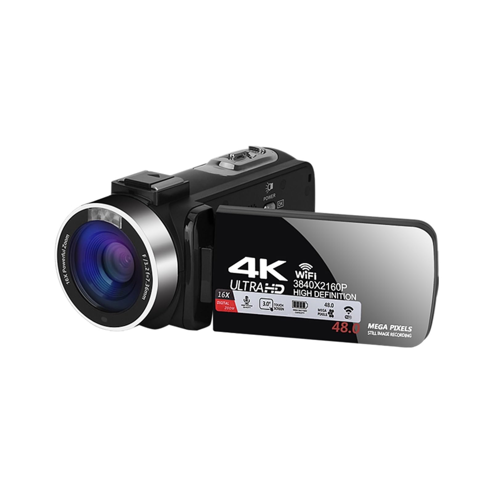 4K 30FPS WiFi Remote Control Digital Video Camera - 18X Zoom Portable Vlog Camcorder for Time Lapse Photography (No SD Card Included) | Perfect for Travel Vlogging, YouTube Content Creation & Outdoor Adventure Recording