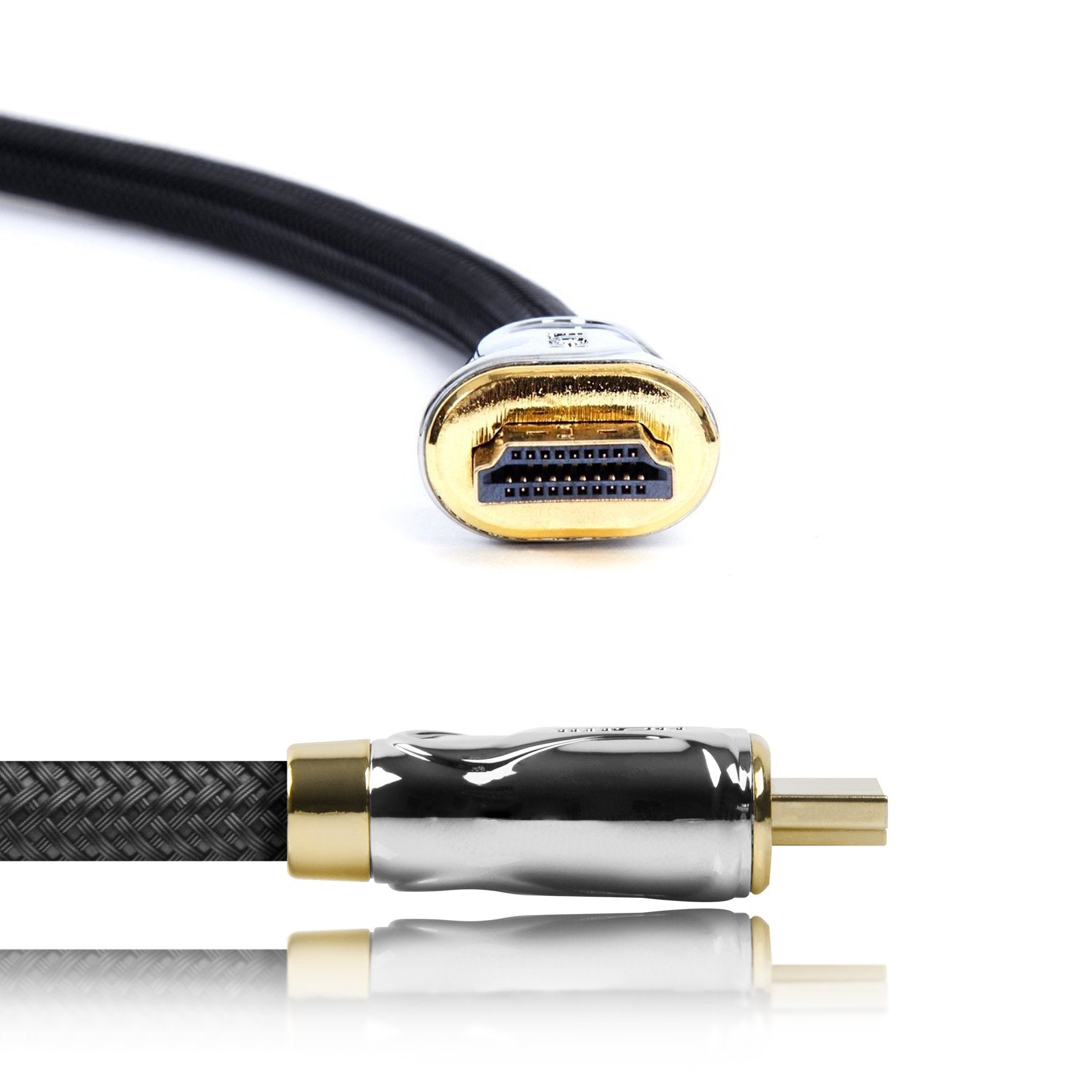 Premium Duronic HDMI Cable 1.5m 4K Ultra HD High Speed with Ethernet | 24K Gold Plated Connectors & Braided Nylon | Compatible with PS5, Xbox Series X, Smart TV, Blu-ray Player | Perfect for Home Theater & Gaming Setup